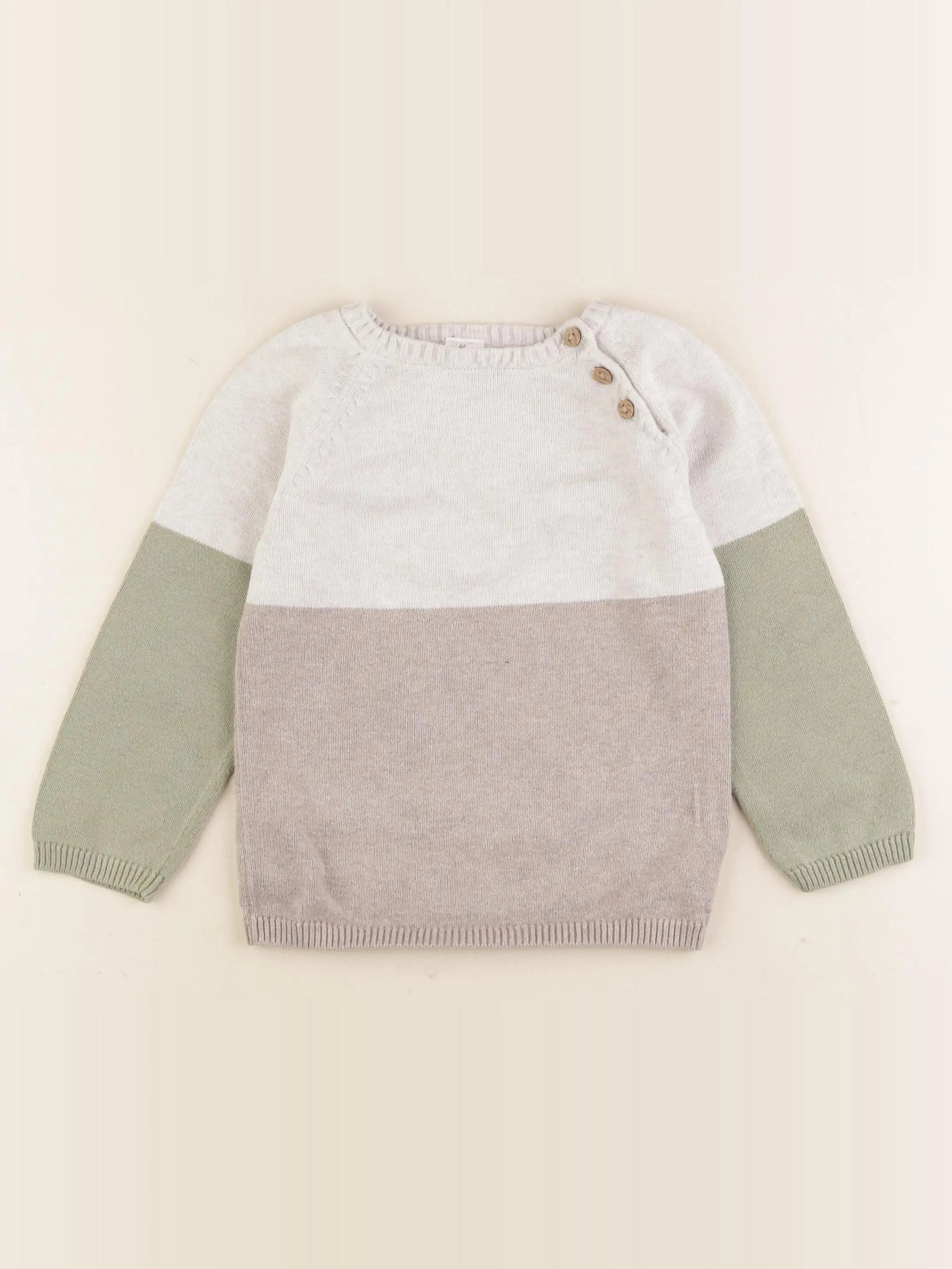H&M - pull vert - 18/24 mois