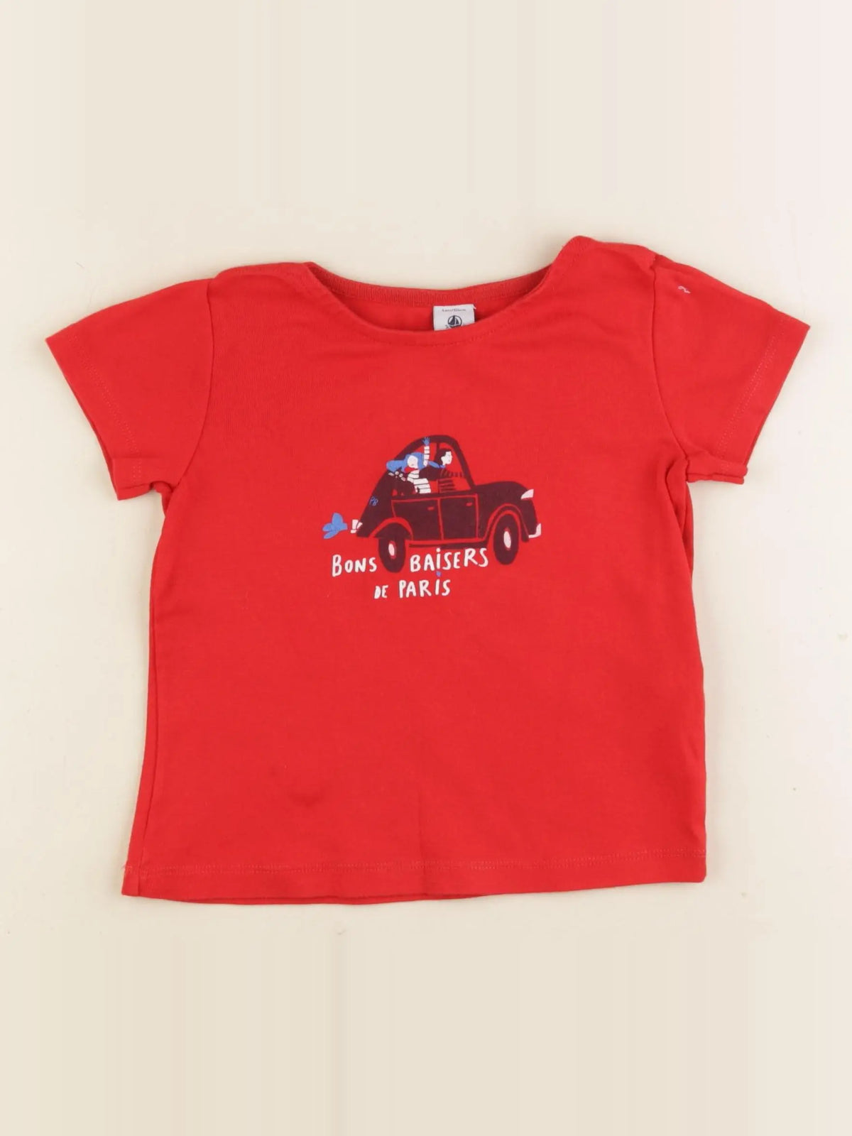 Petit Bateau - tee-shirt rouge - 4 ans