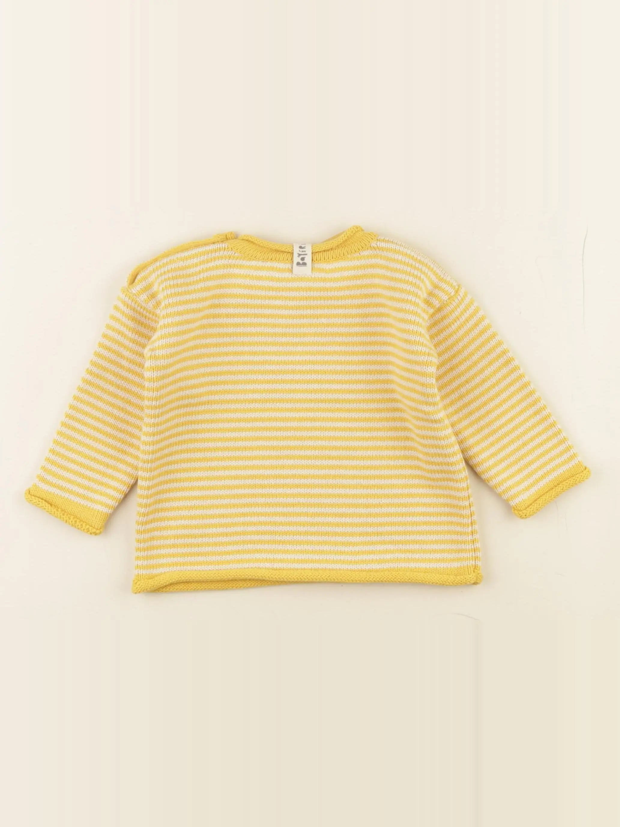 Pull jaune rayé
