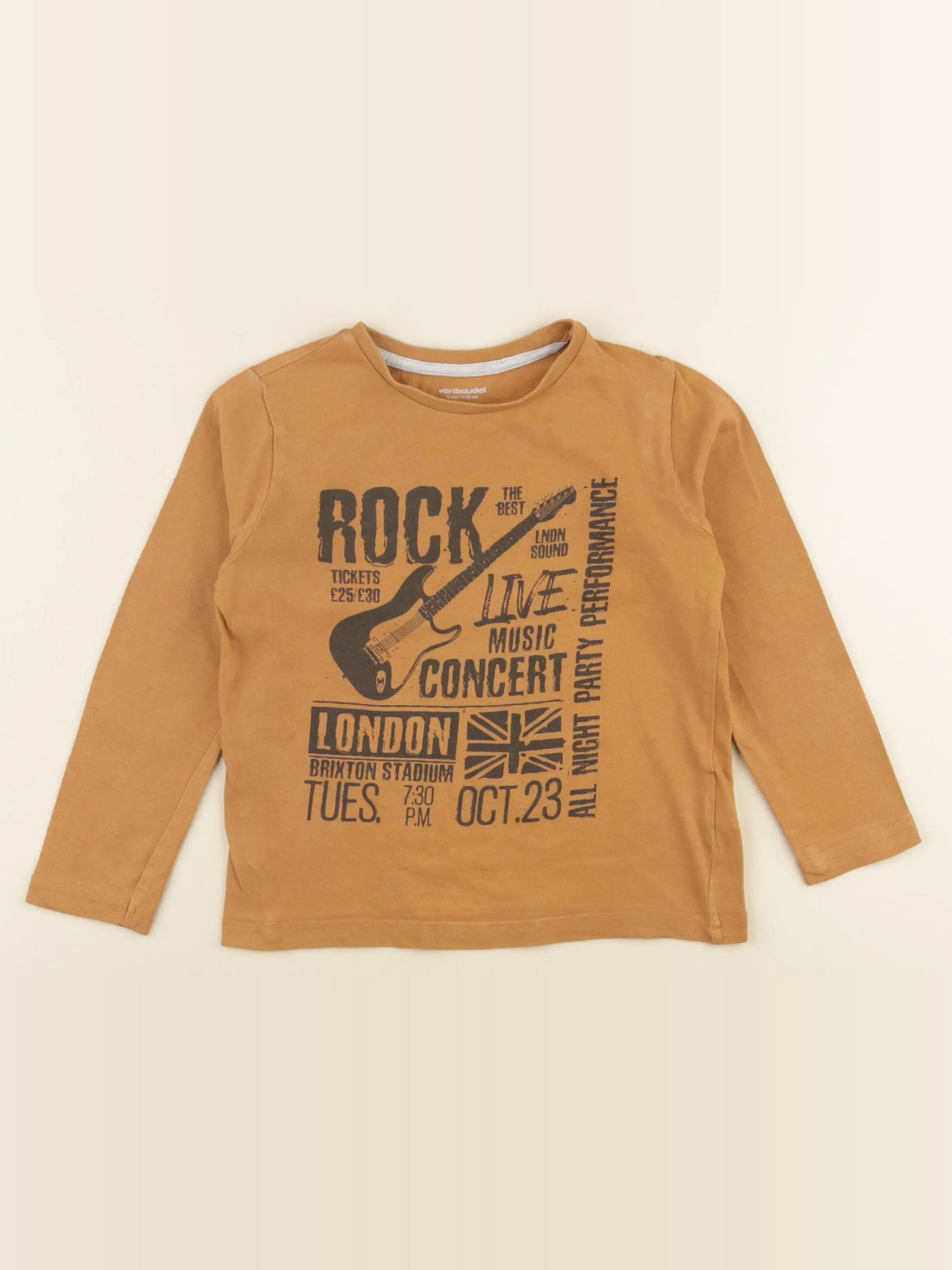 Vertbaudet - tee-shirt marron - 5 ans