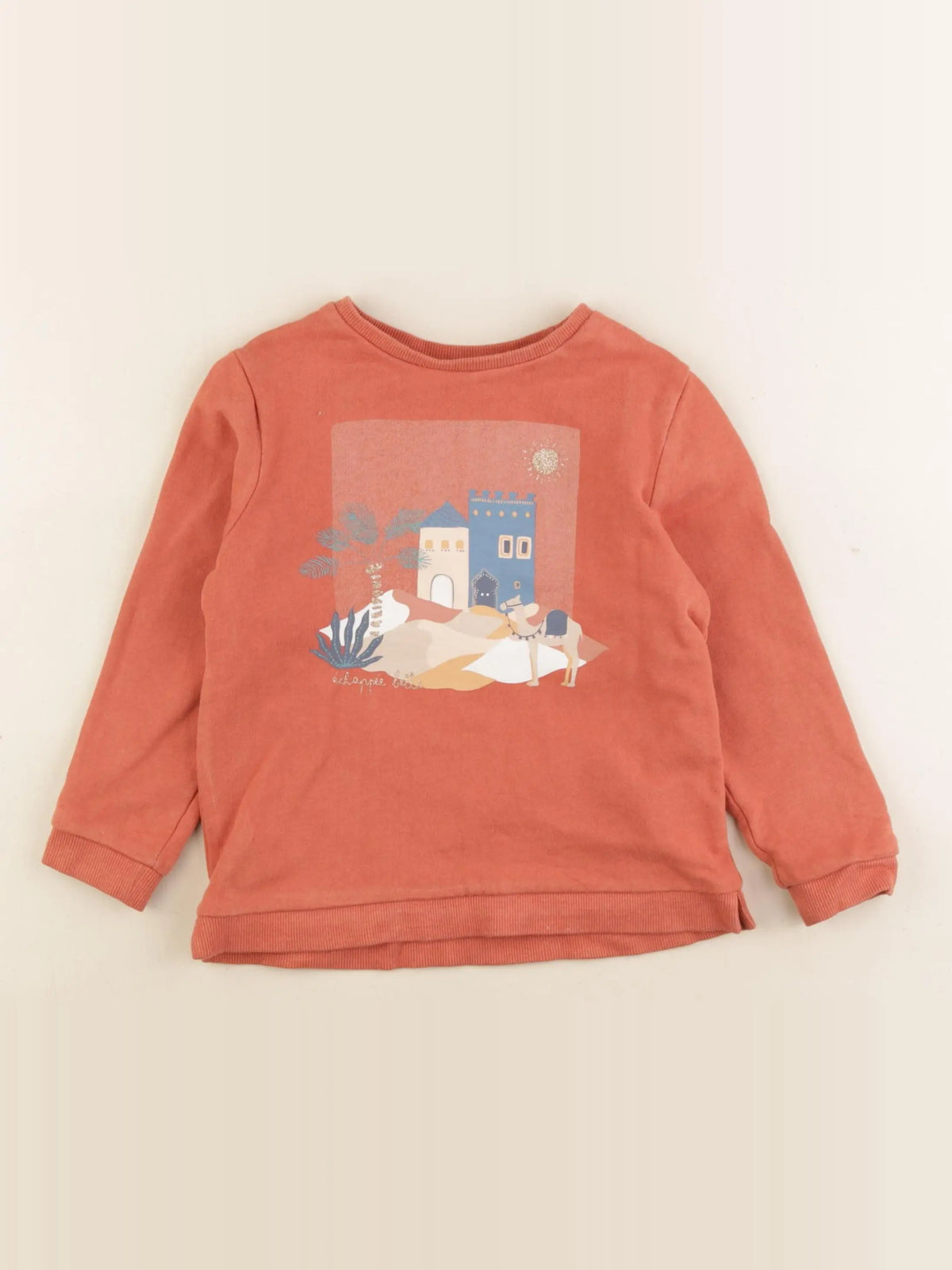 Vertbaudet - sweat orange - 5 ans