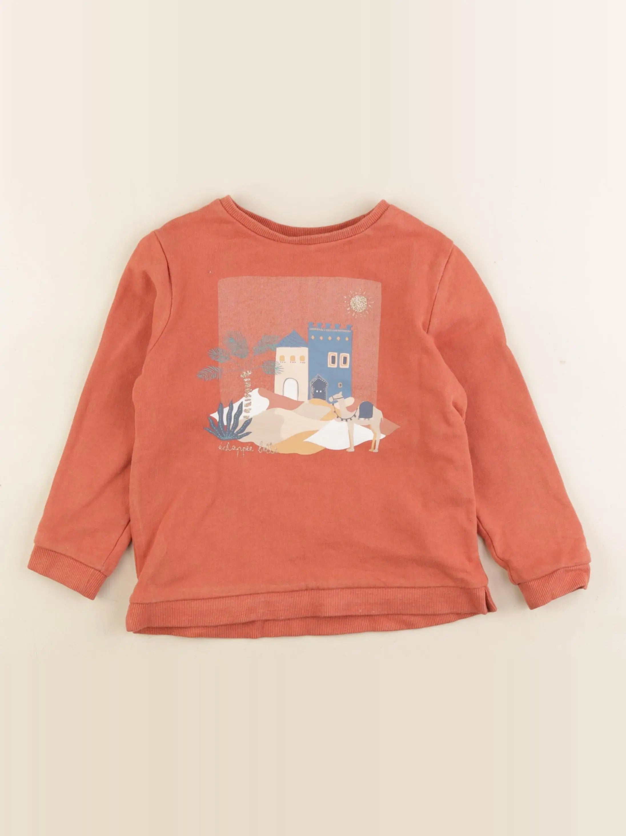 Vertbaudet - sweat orange - 5 ans