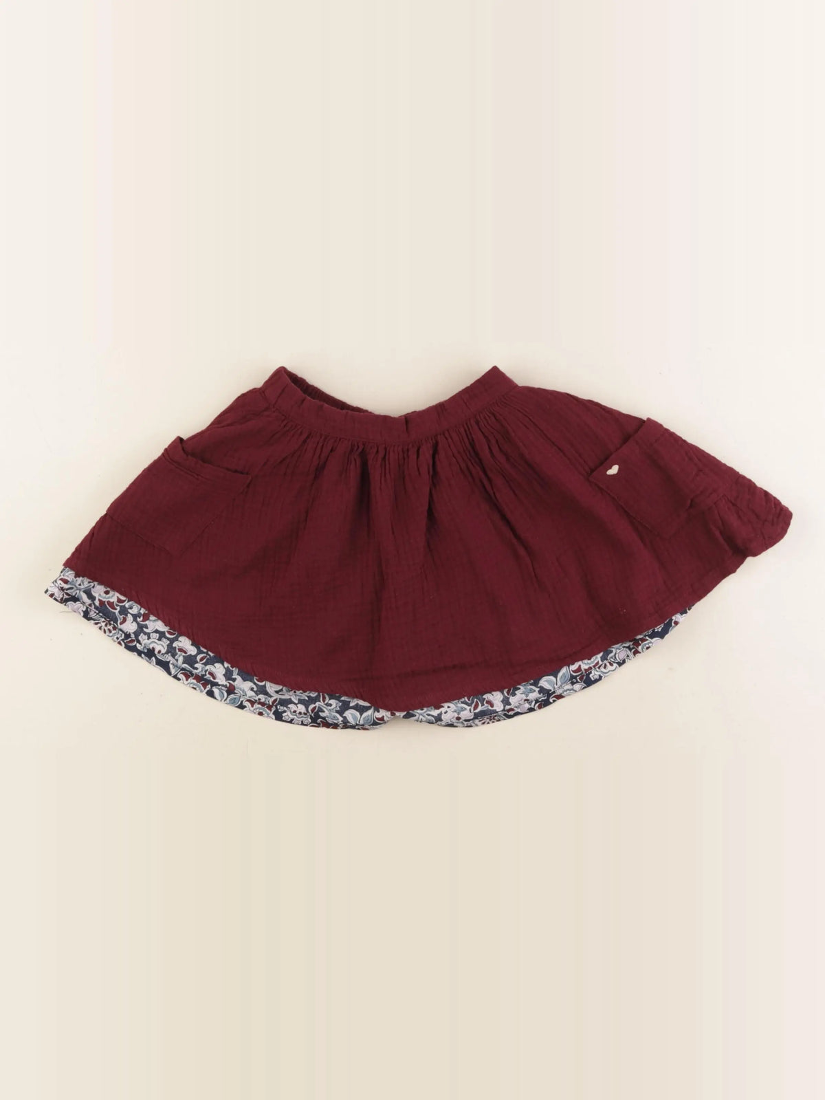 Vertbaudet - jupe réversible rouge - 4 ans