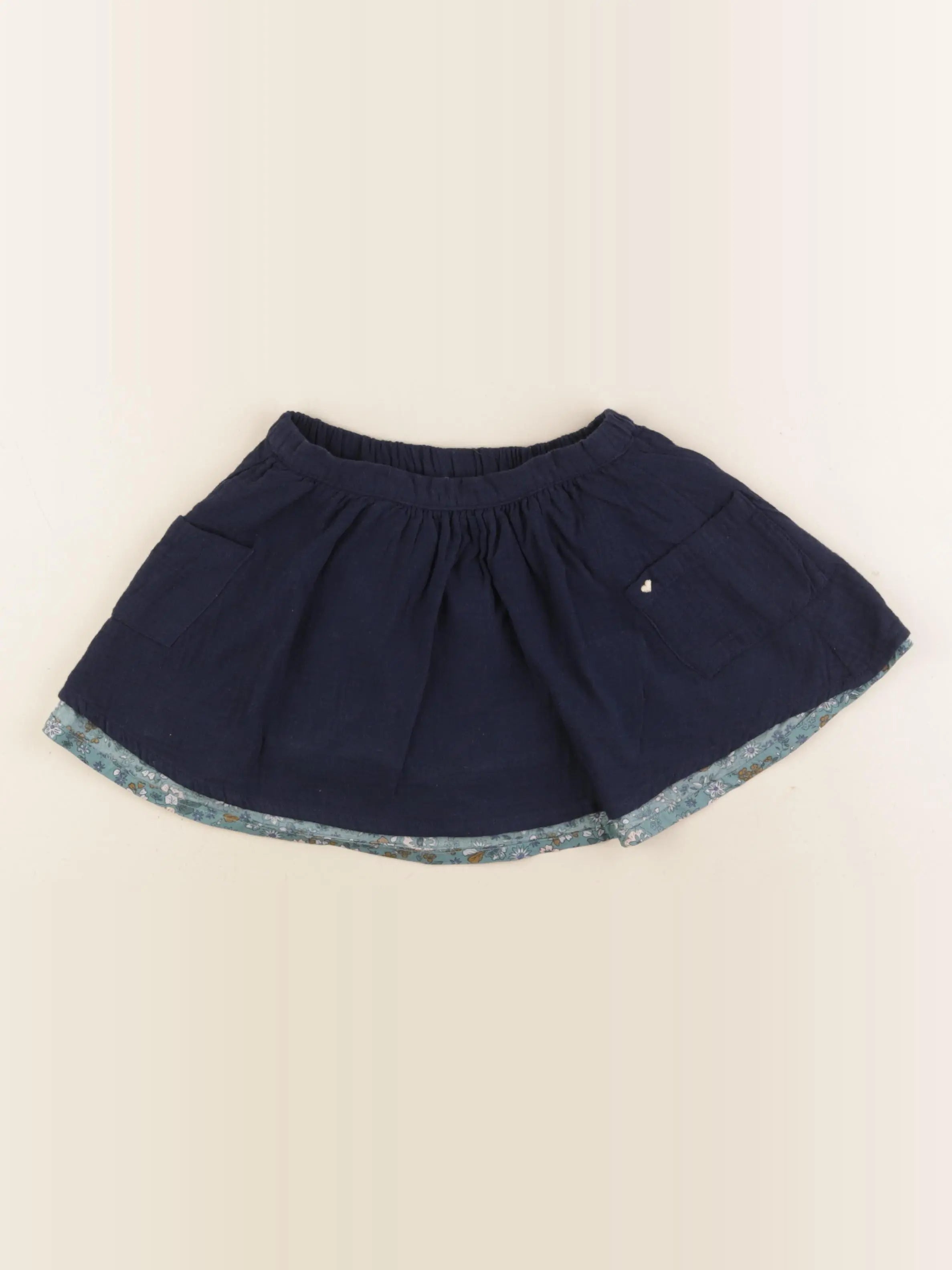 Vertbaudet - jupe réversible bleu - 4 ans