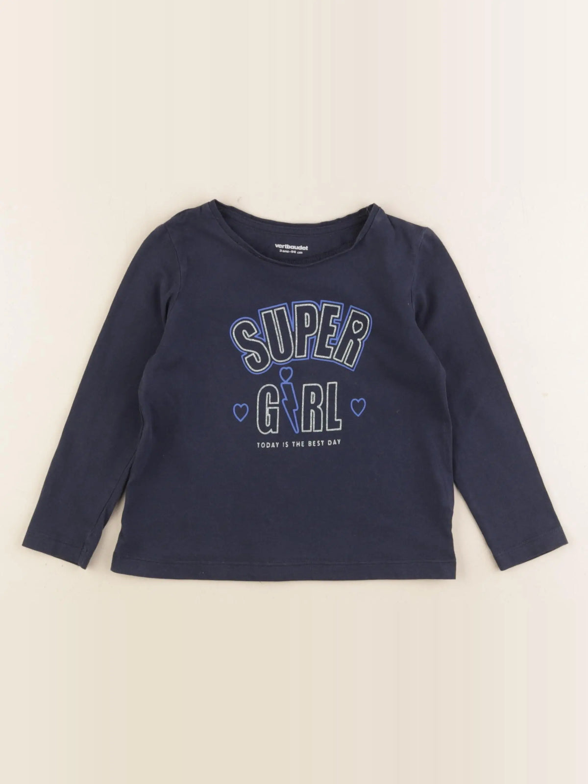 Vertbaudet - tee-shirt bleu - 3 ans