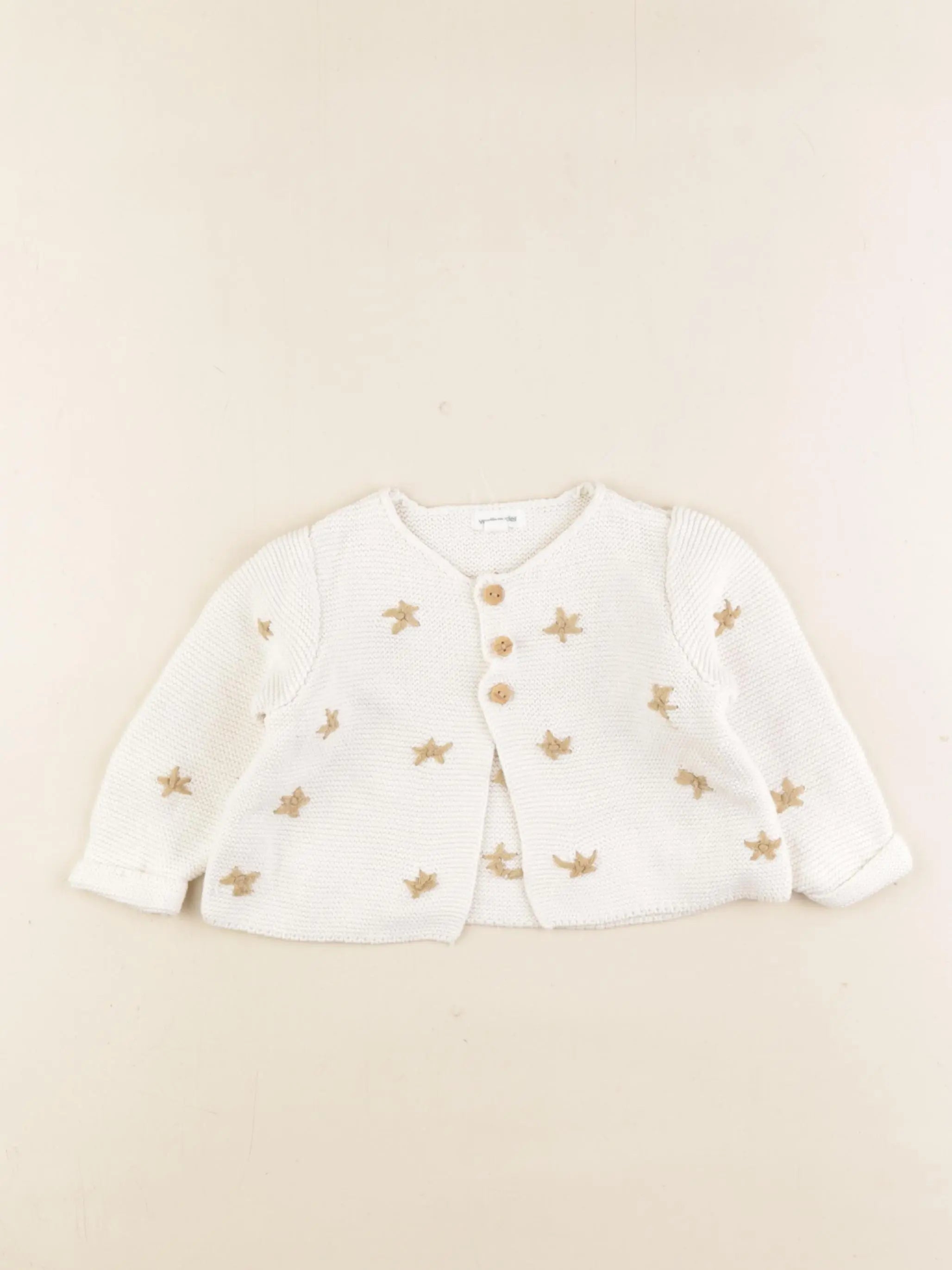 Vertbaudet - gilet beige - 6 mois