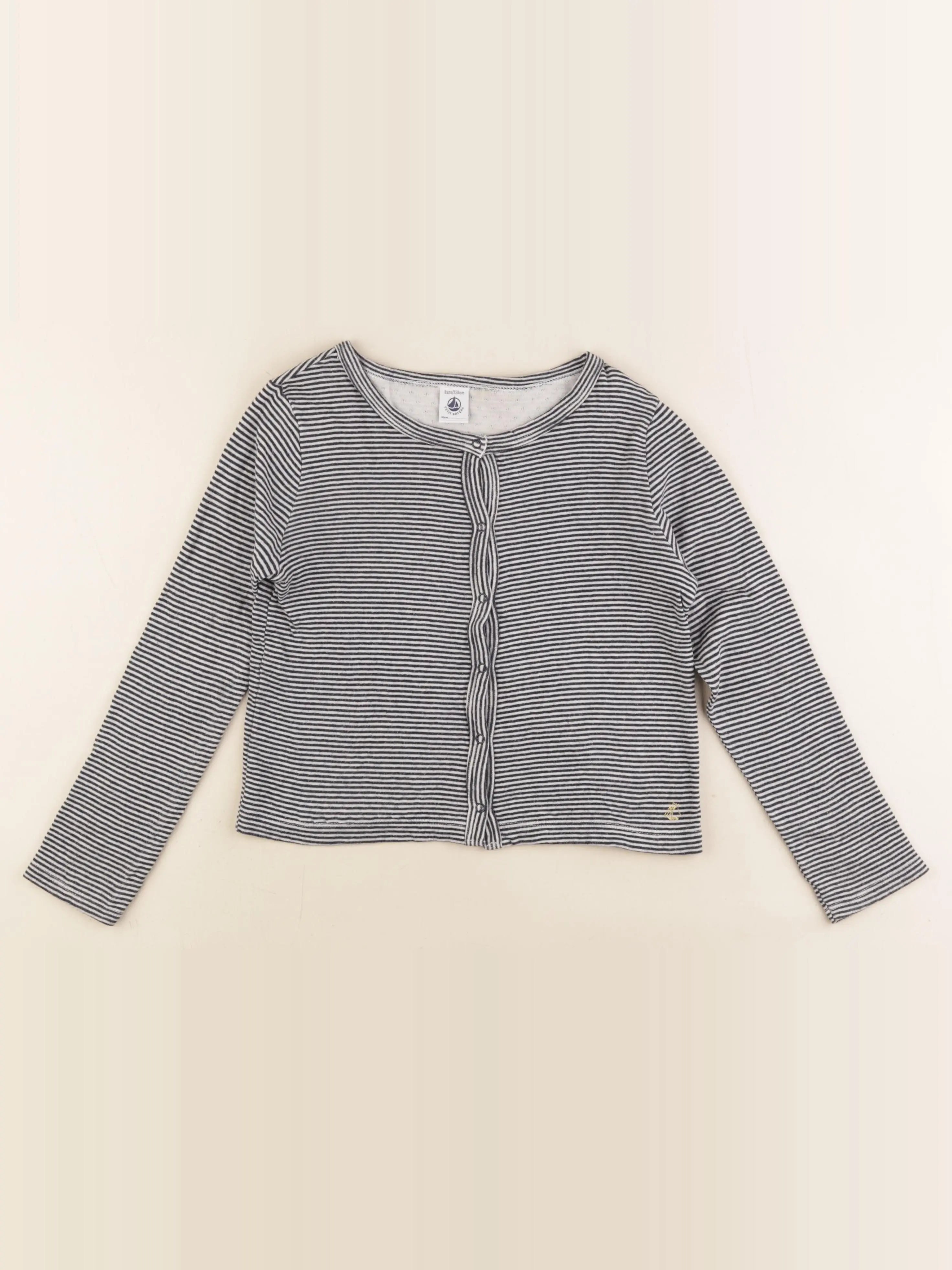 Petit Bateau - tee-shirt blanc, bleu - 8 ans