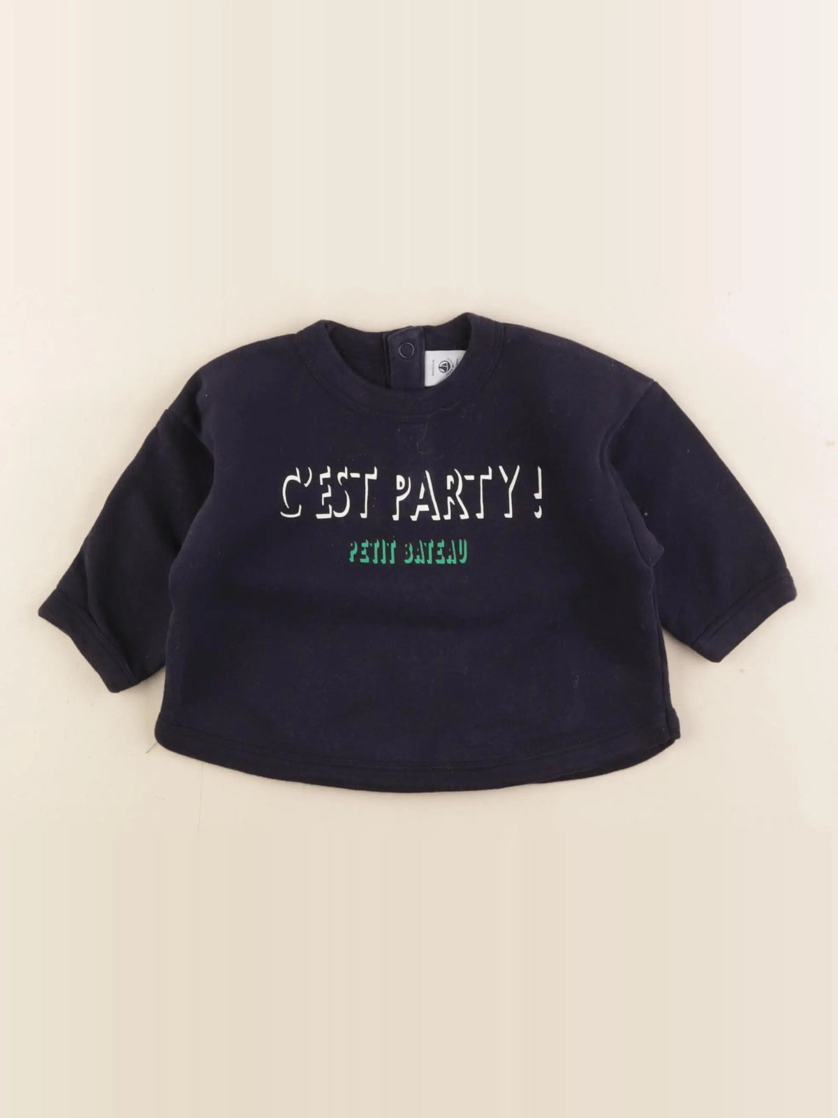 Petit Bateau - sweat bleu - 6 mois