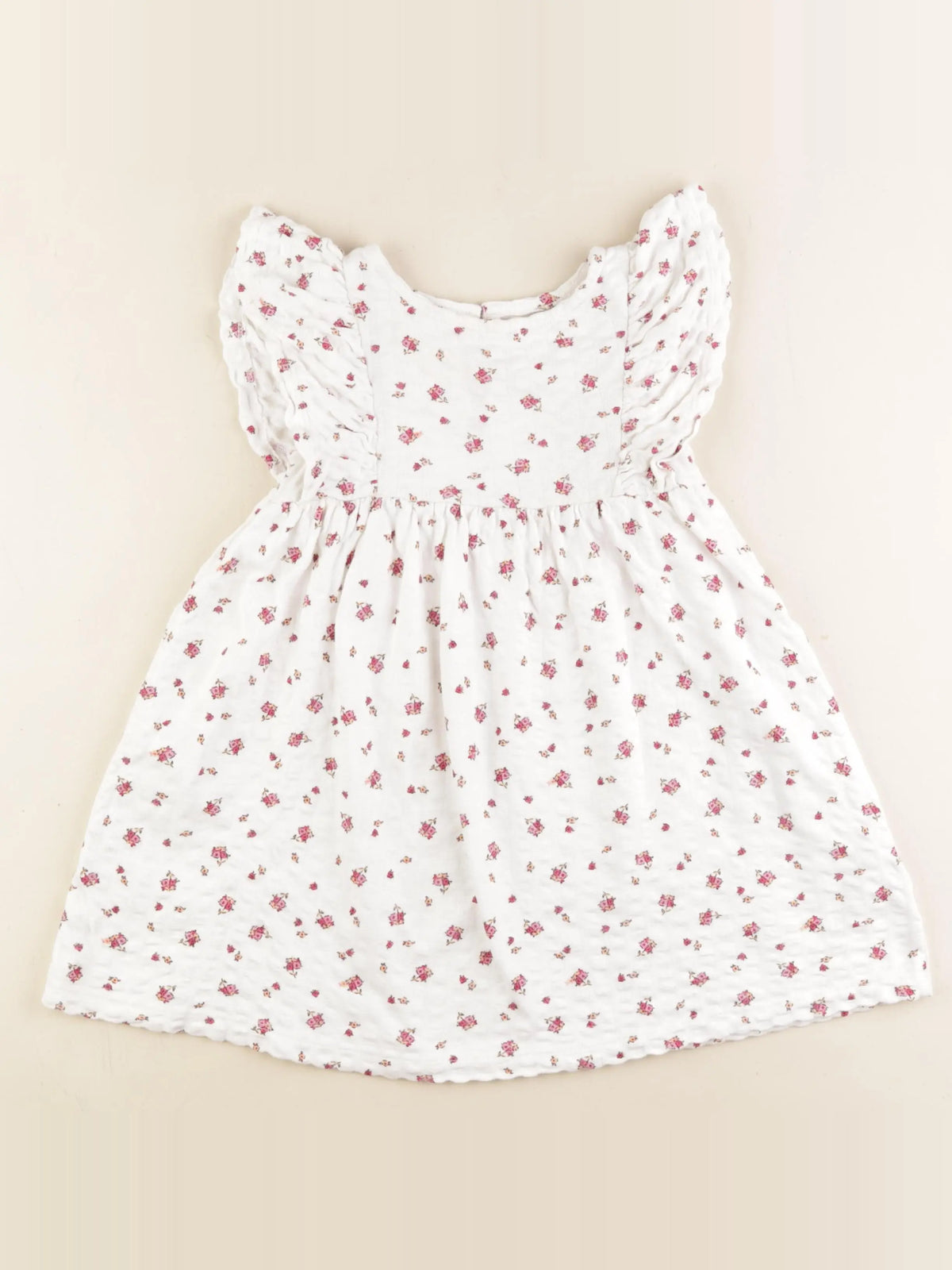 Vertbaudet - robe blanc, rose - 4 ans