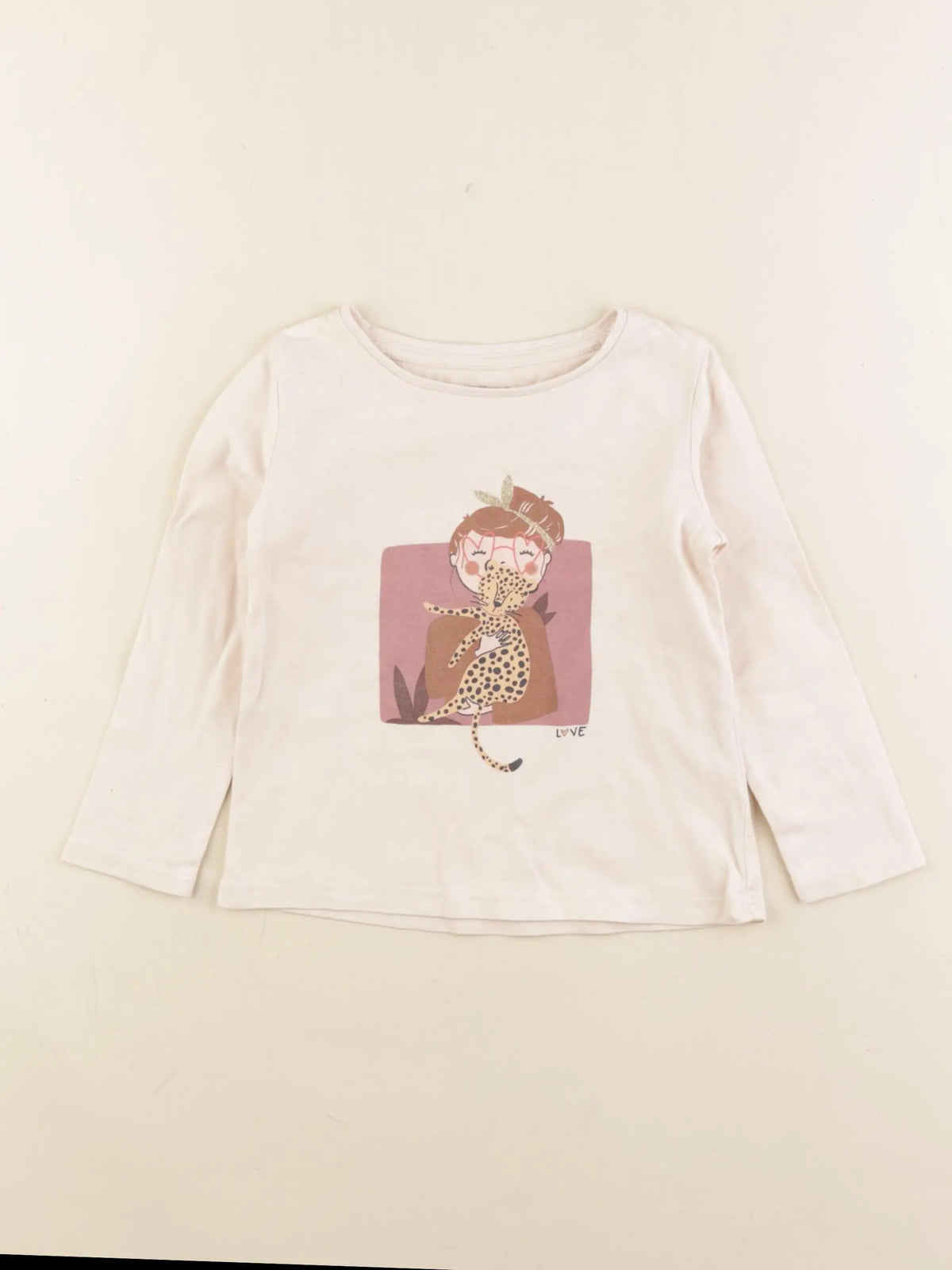 Vertbaudet - tee-shirt beige - 3 ans