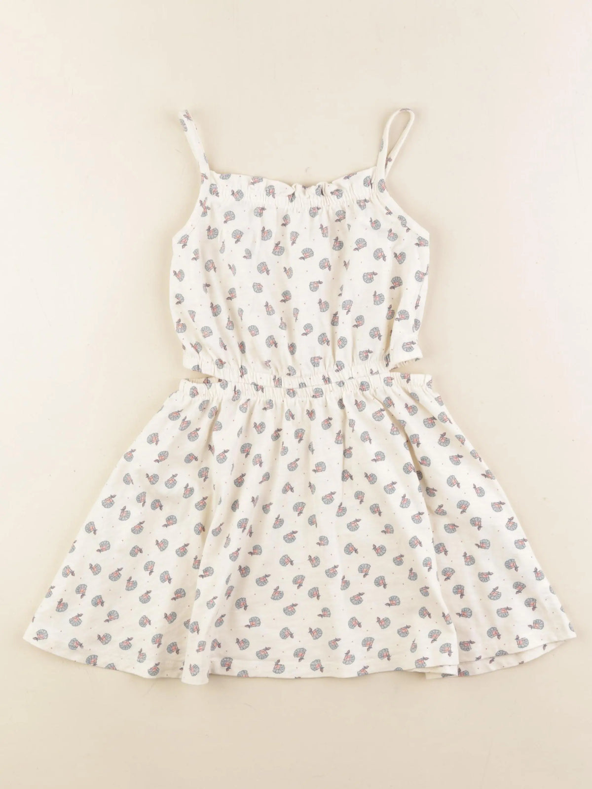 Vertbaudet - robe blanc, bleu - 4 ans