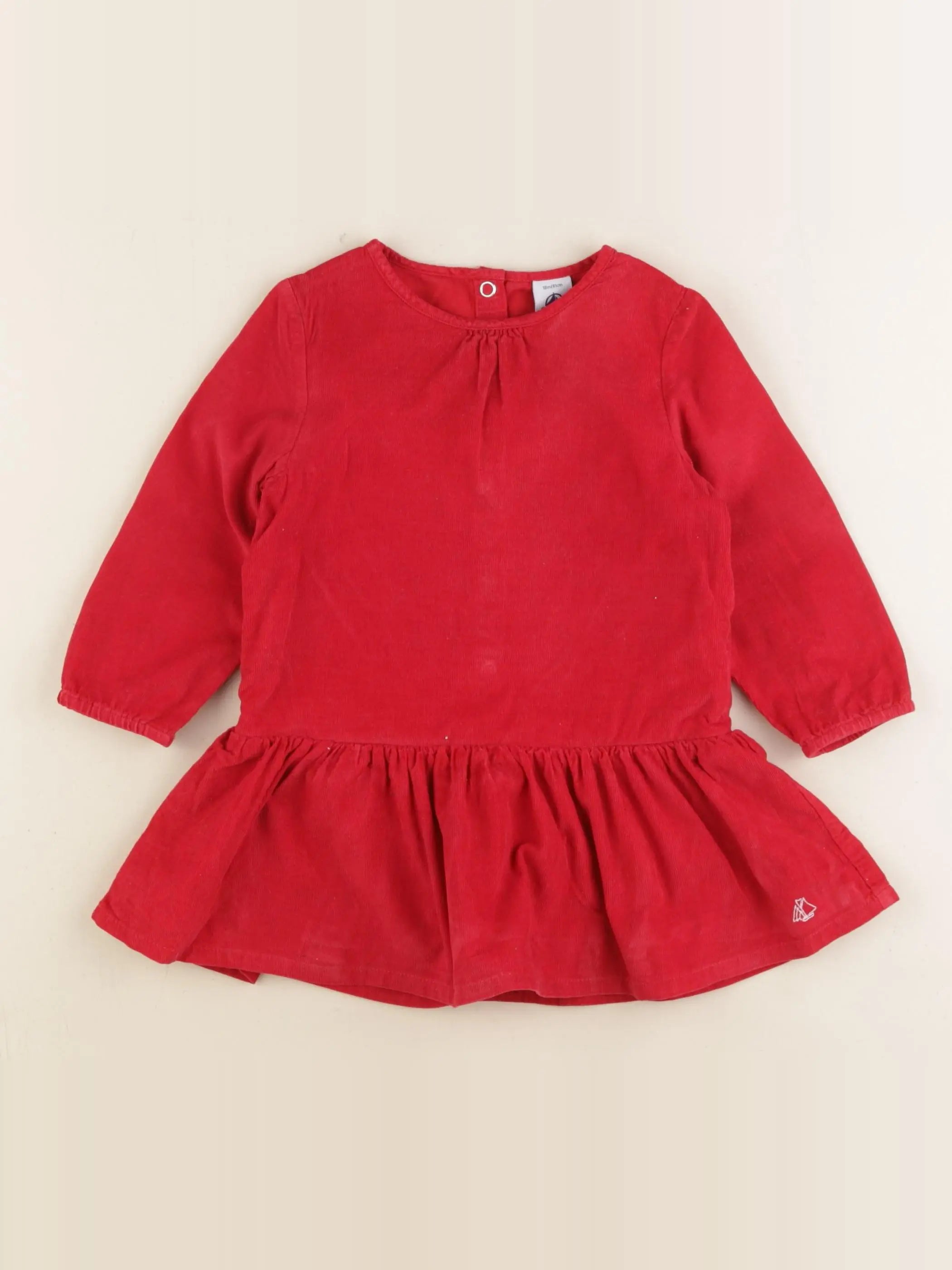 Petit Bateau - robe rouge - 18 mois
