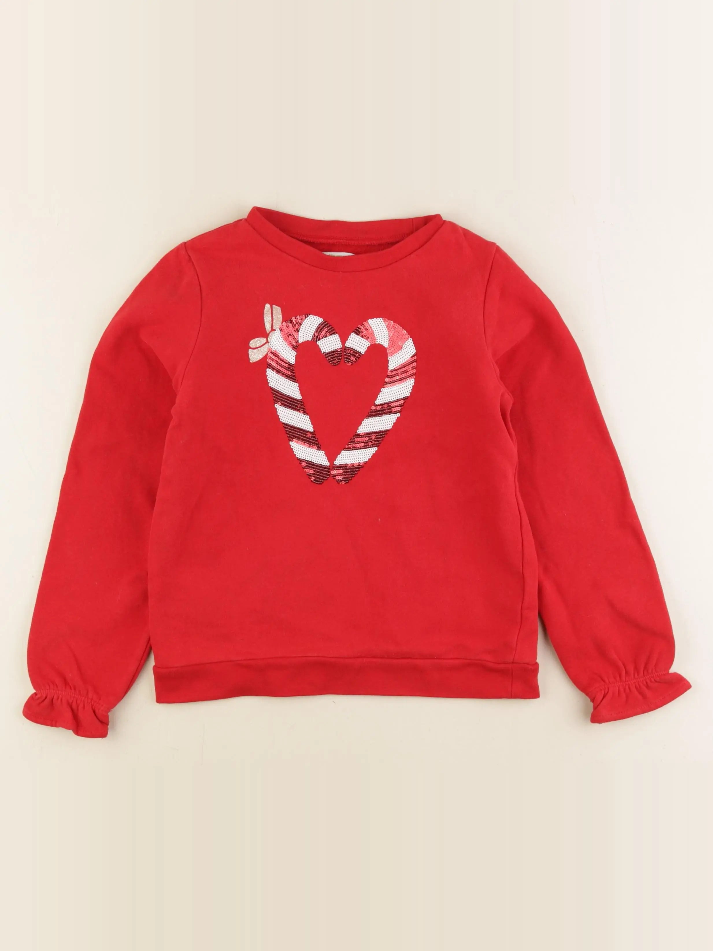 Vertbaudet - sweat rouge - 8 ans