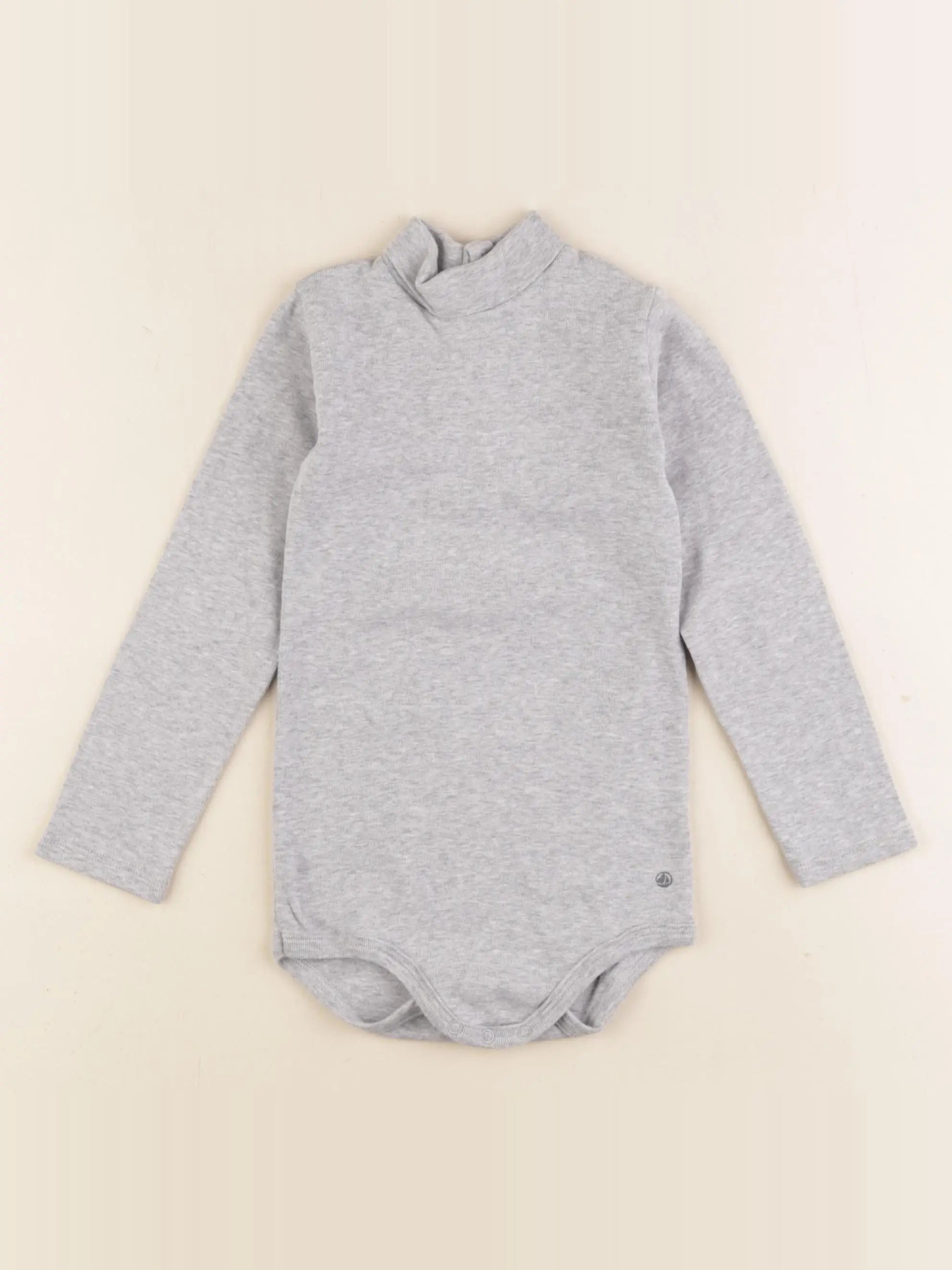 Petit Bateau - body à col gris - 36 mois
