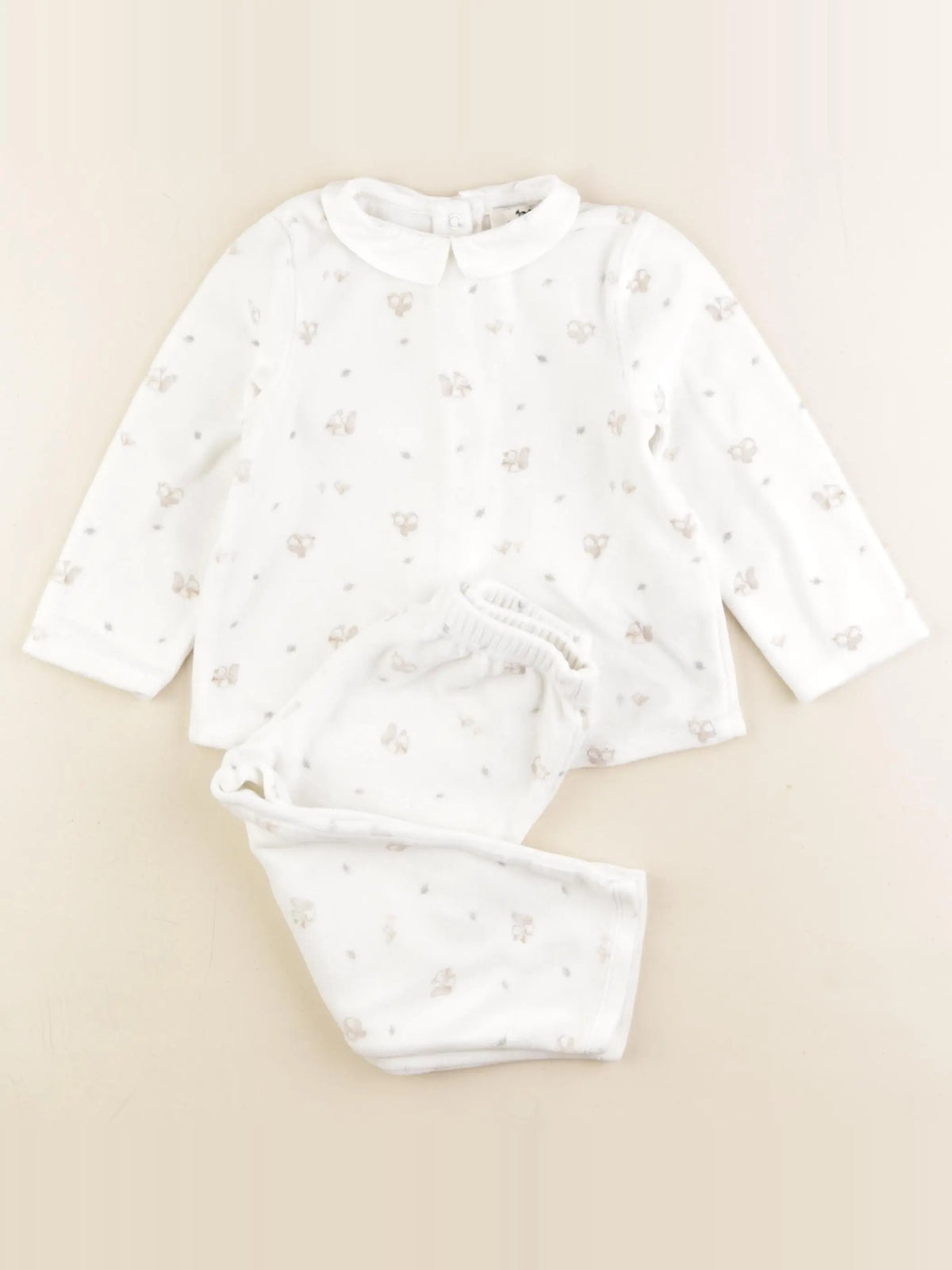 Cyrillus - pyjama velours blanc - 24 mois