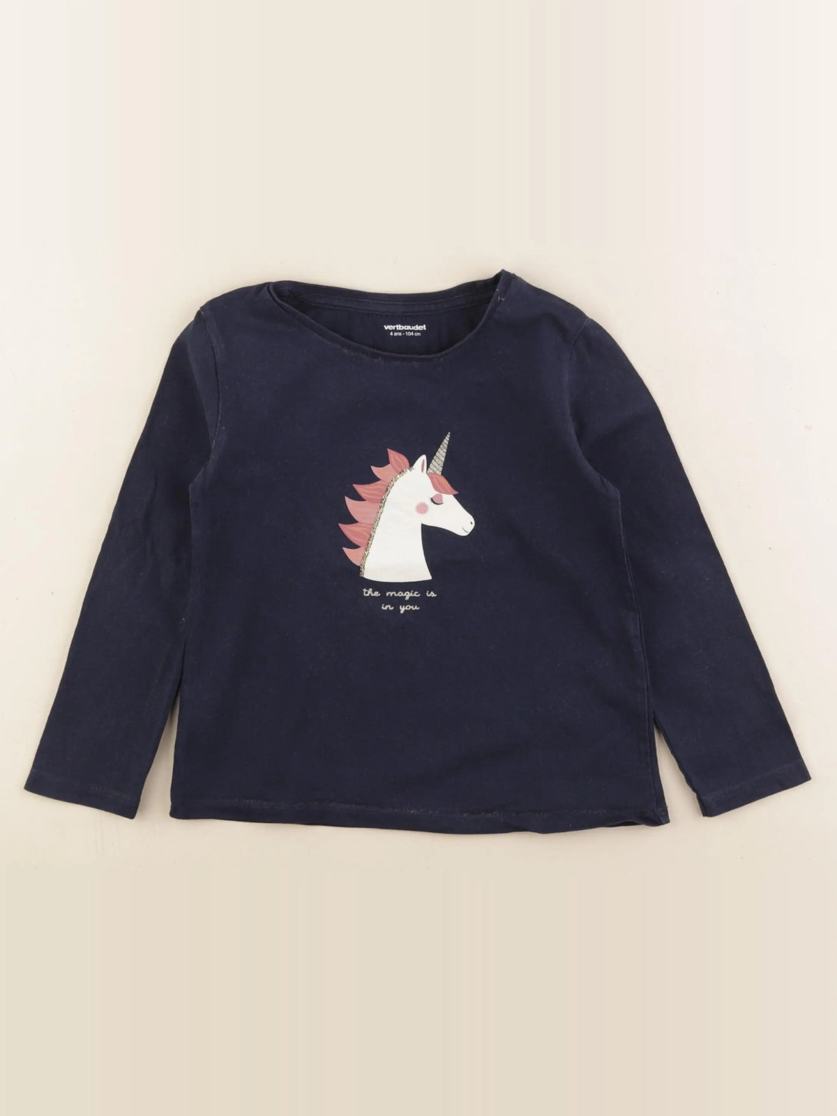 Vertbaudet - tee-shirt bleu - 4 ans