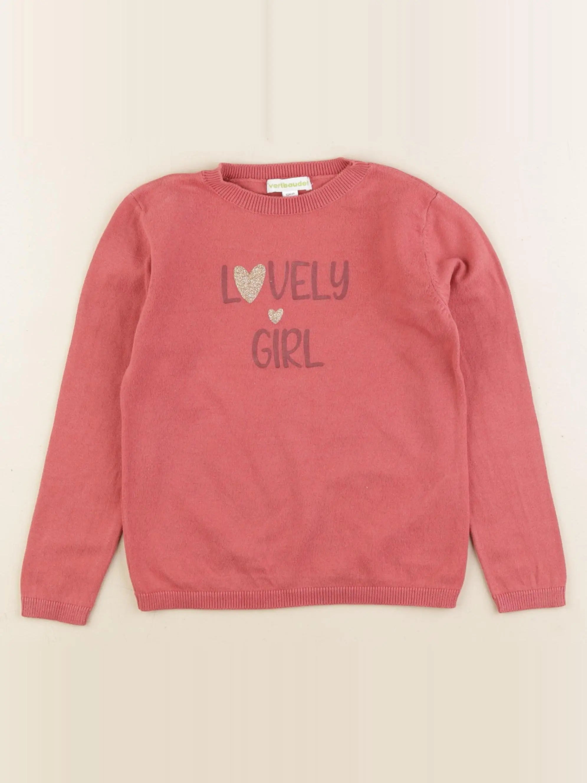 Vertbaudet - pull rose - 4 ans