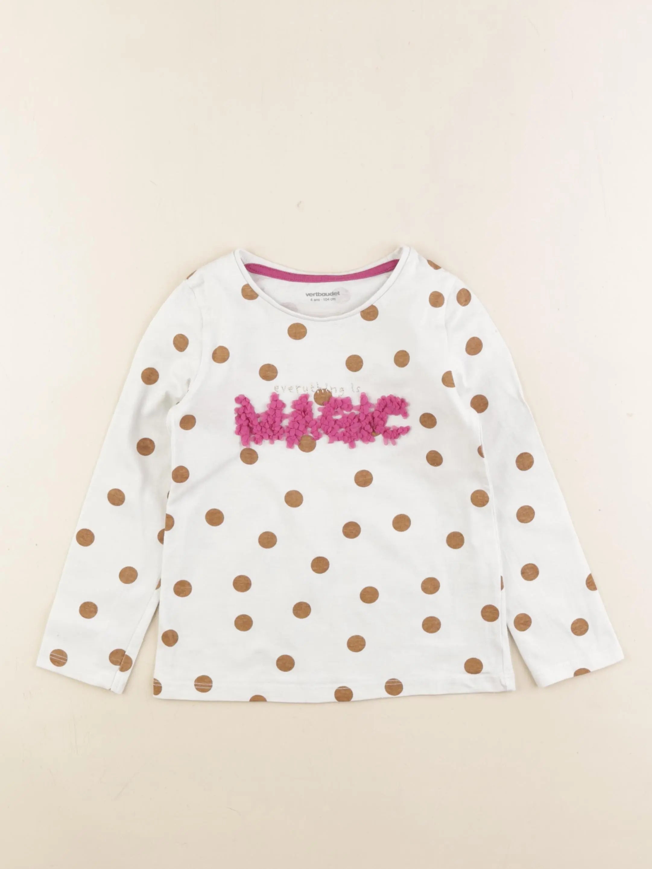 Vertbaudet - tee-shirt coton blanc - 4 ans