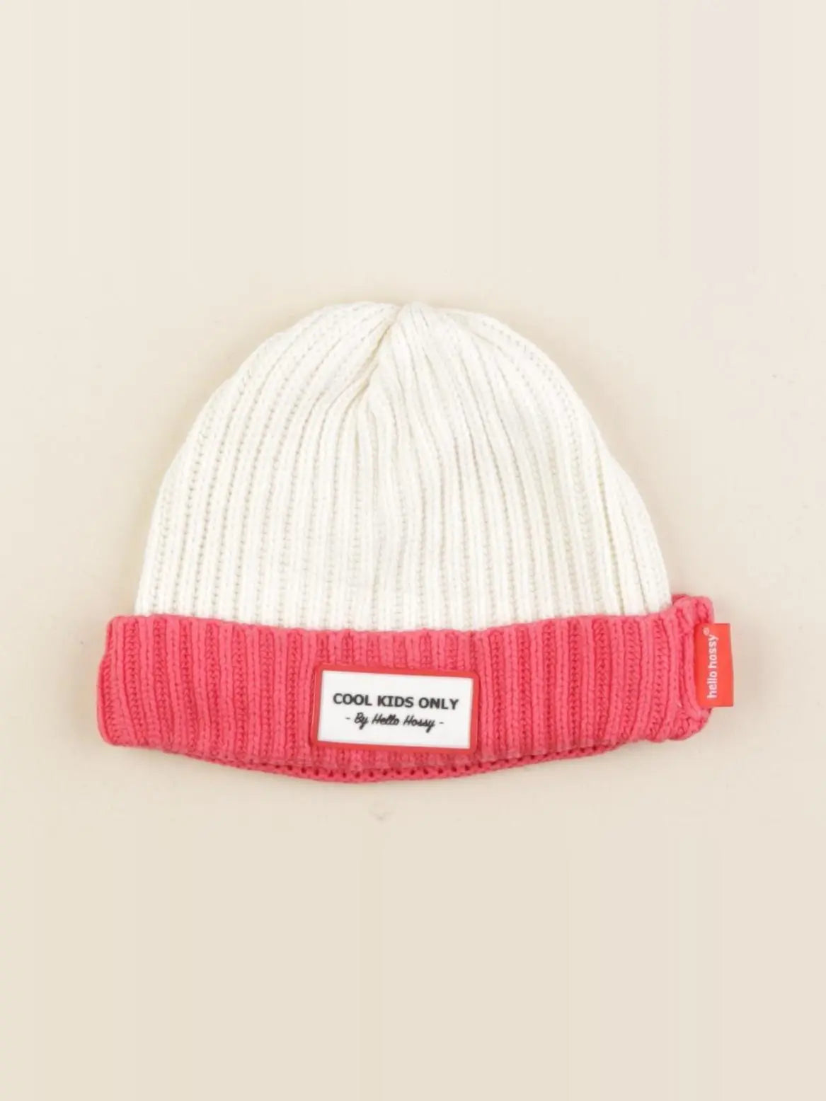 Hello Hossy - bonnet blanc, rose - 2/5 ans