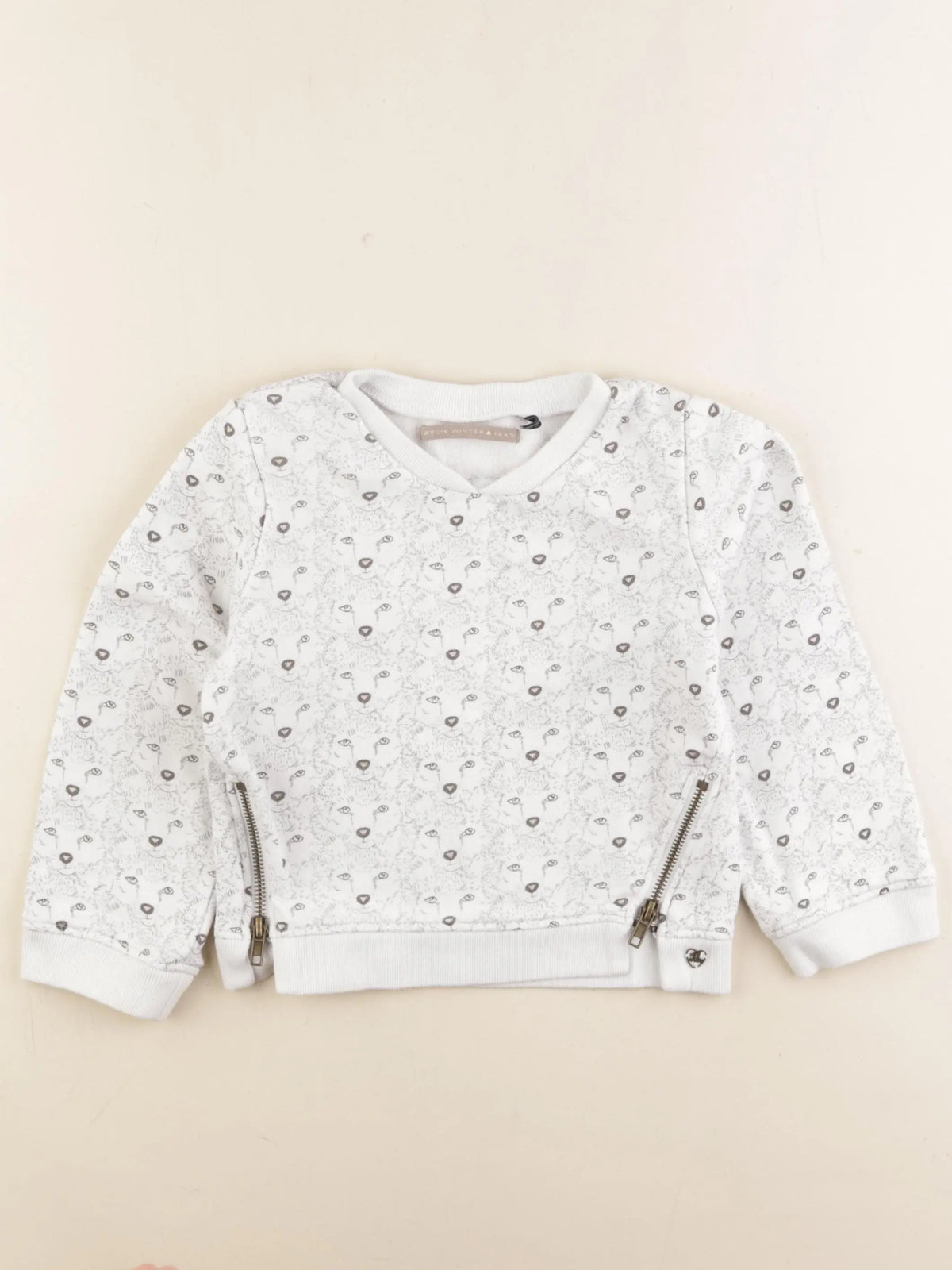 IKKS - sweat blanc, gris - 5 ans