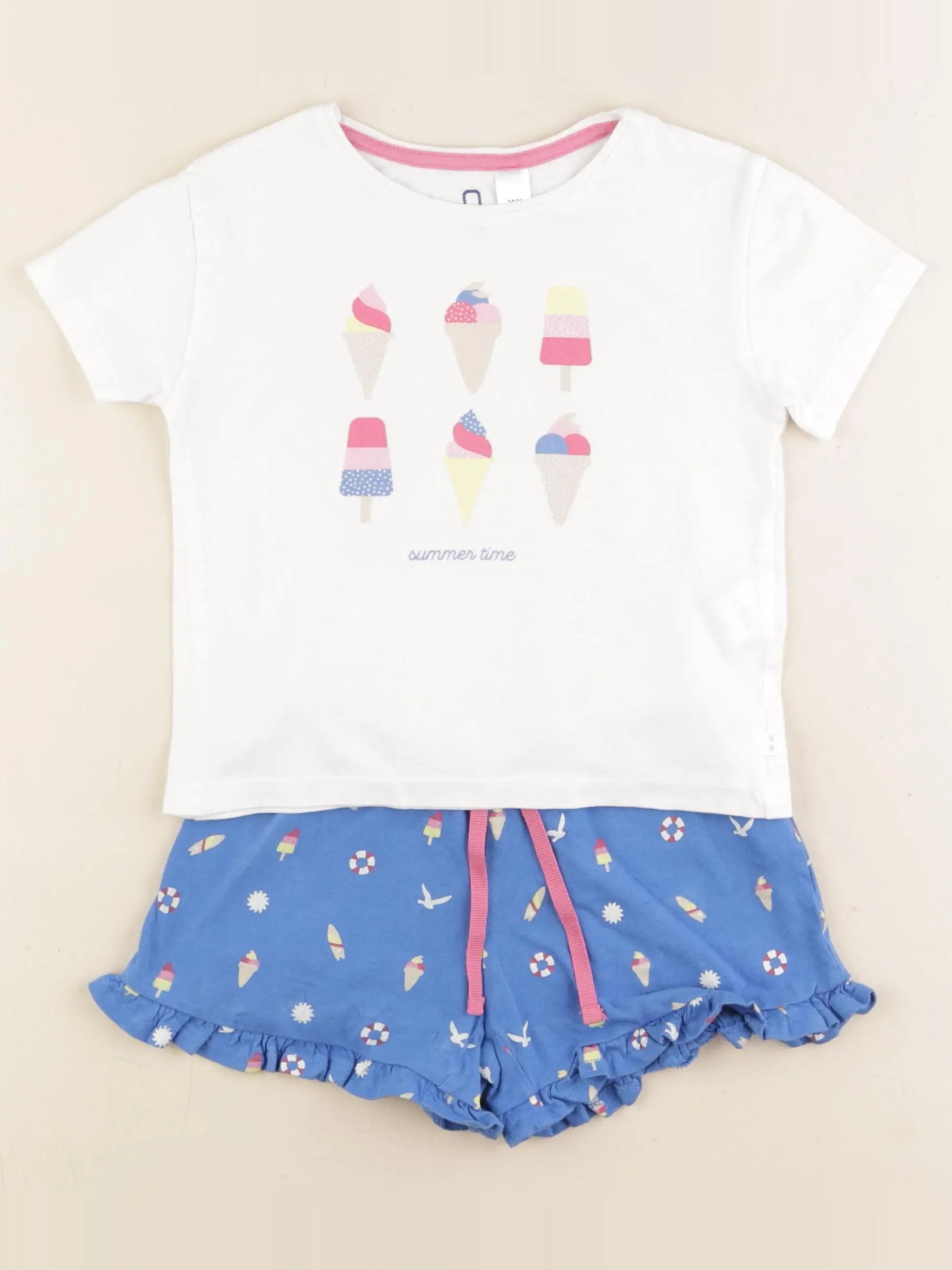 Okaidi - pyjama coton blanc, bleu - 3 ans