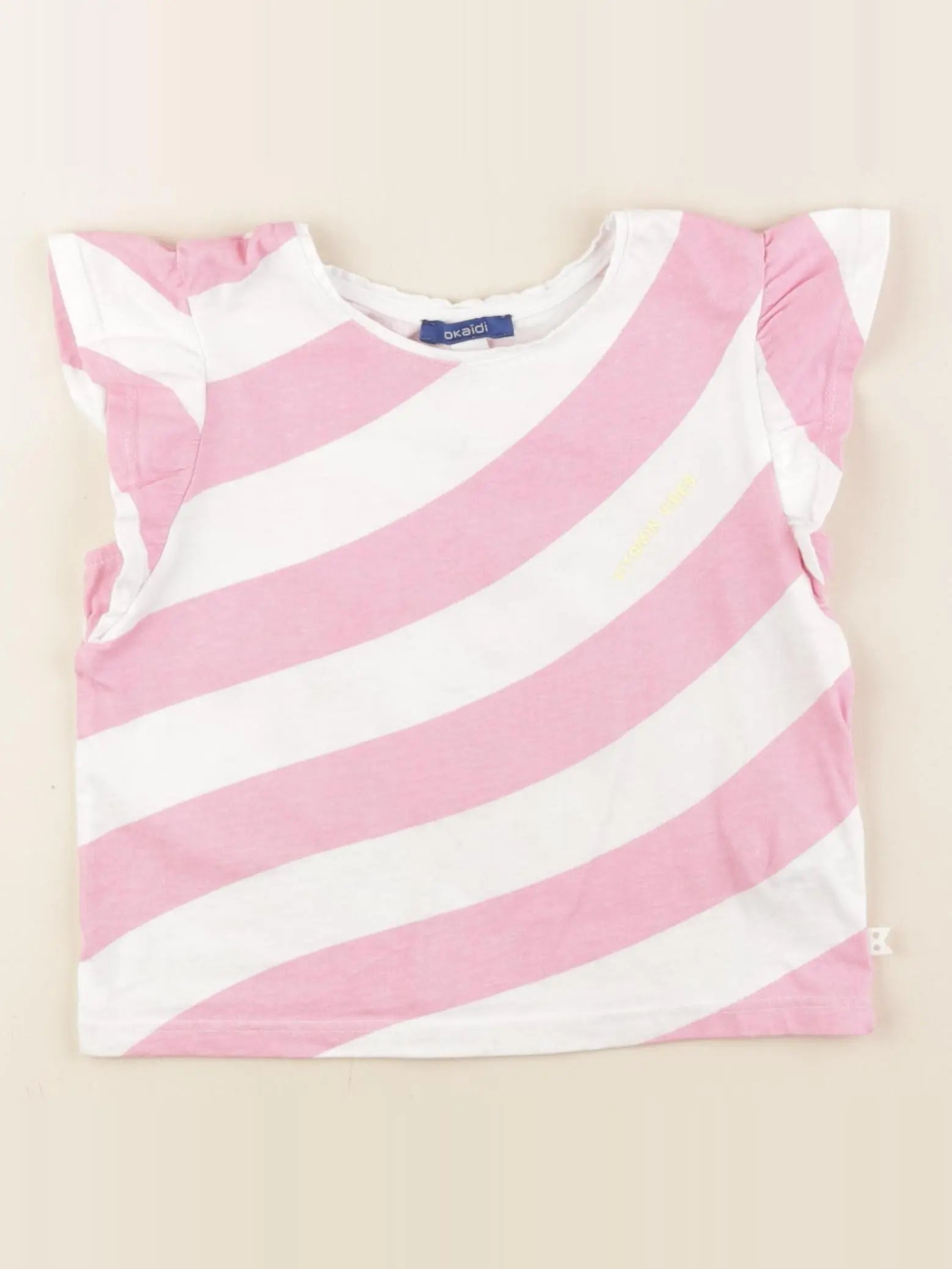 Okaidi - tee-shirt rose, blanc - 4 ans