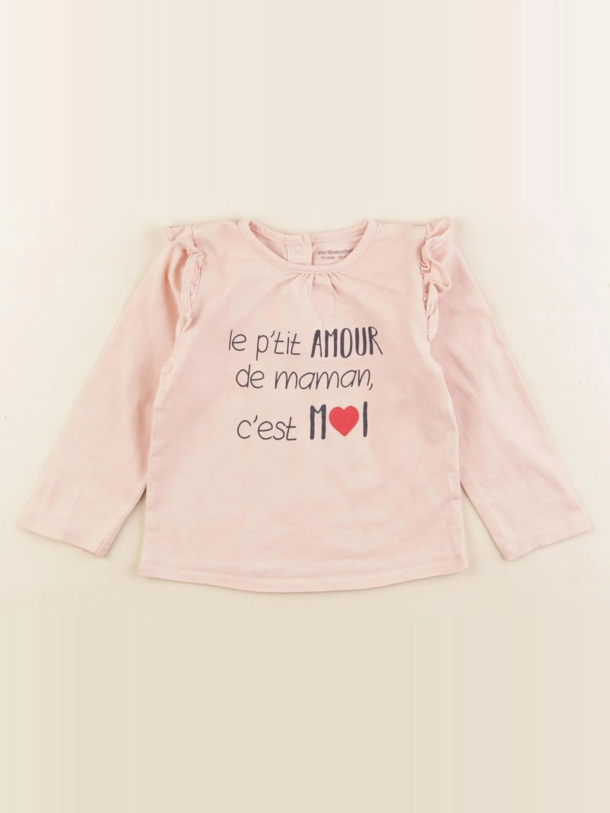 Vertbaudet - tee-shirt rose - 18 mois