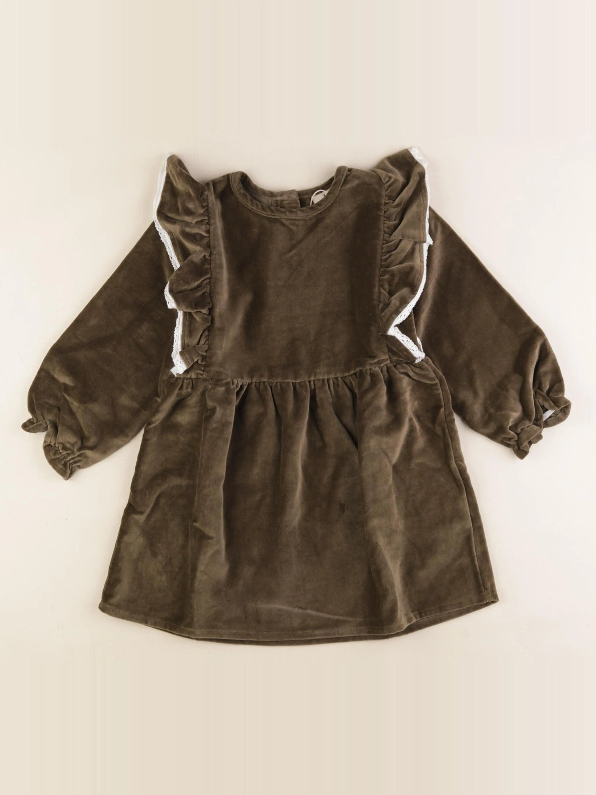 Robe Aliénor velours vert kaki