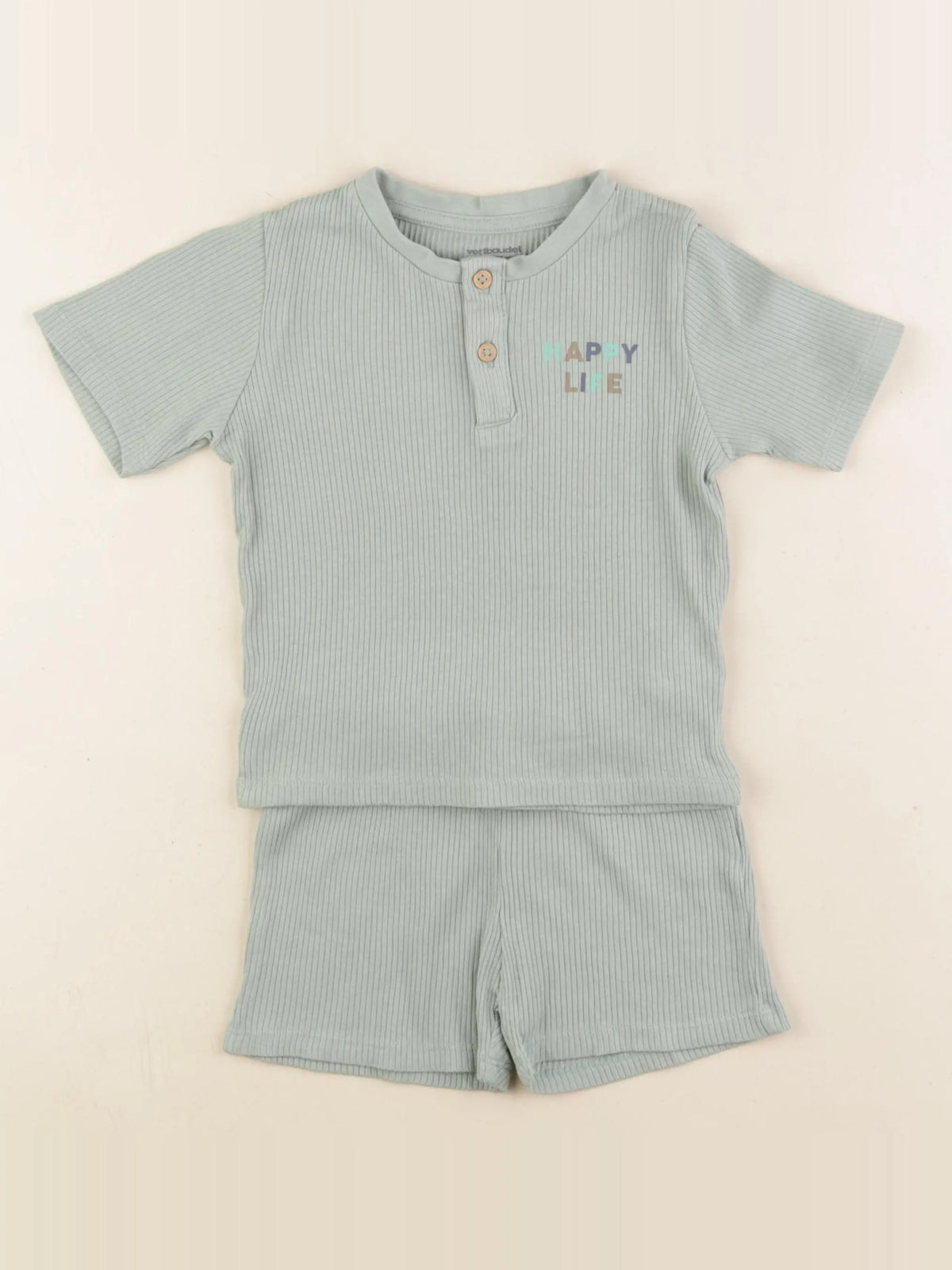 Vertbaudet - pyjama coton vert - 3 ans