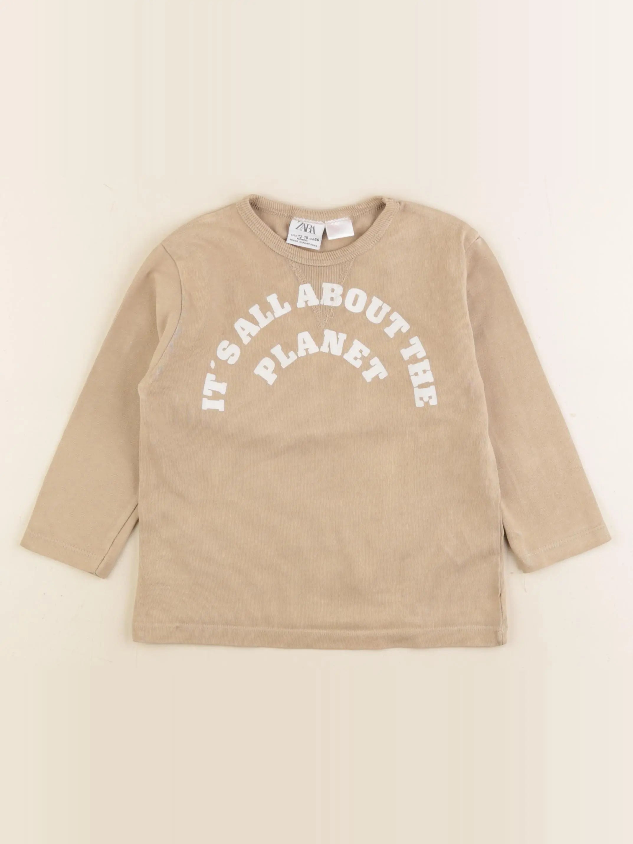 Zara - tee-shirt marron - 12/18 mois