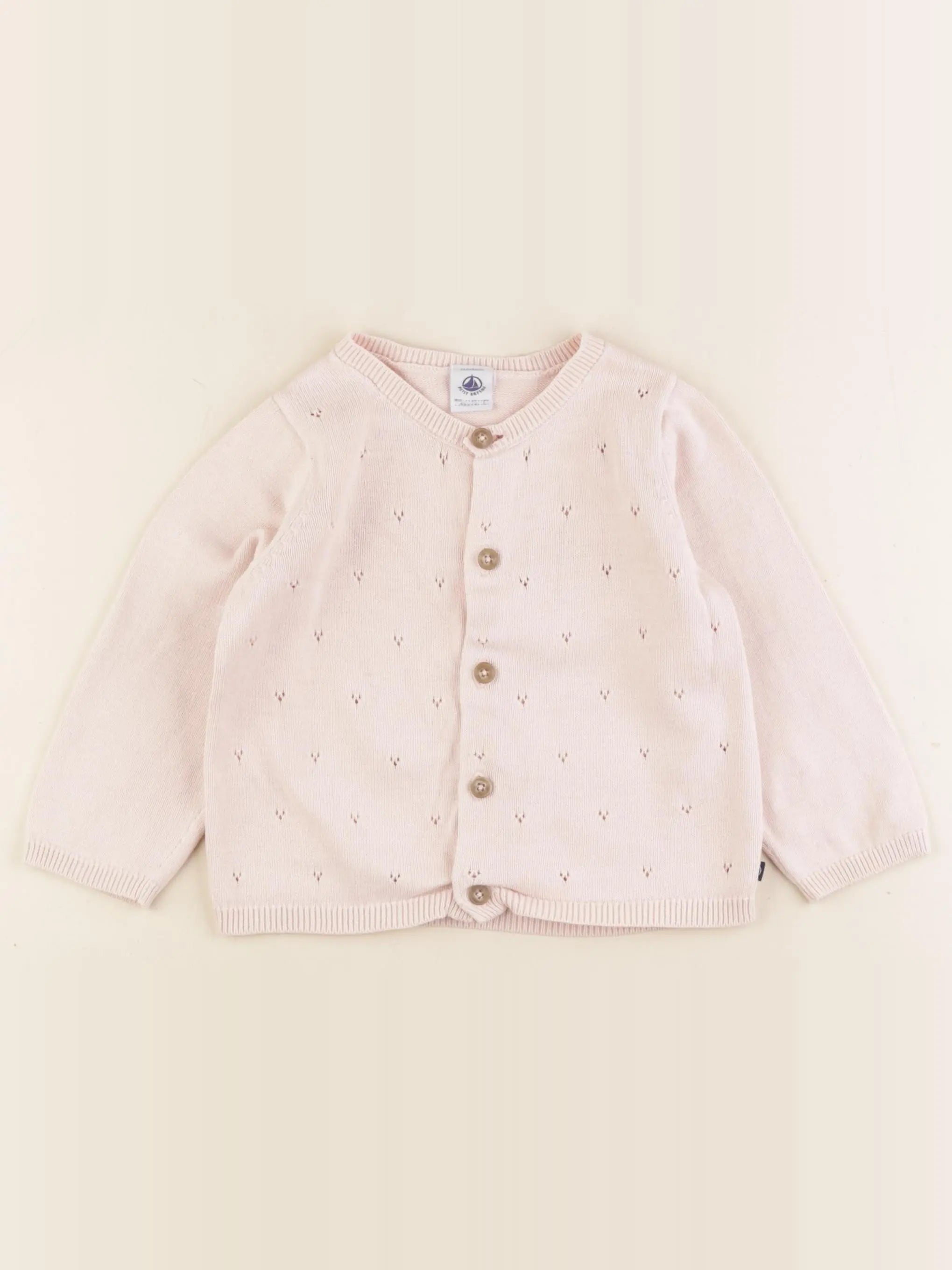 Petit Bateau - gilet rose - 24 mois