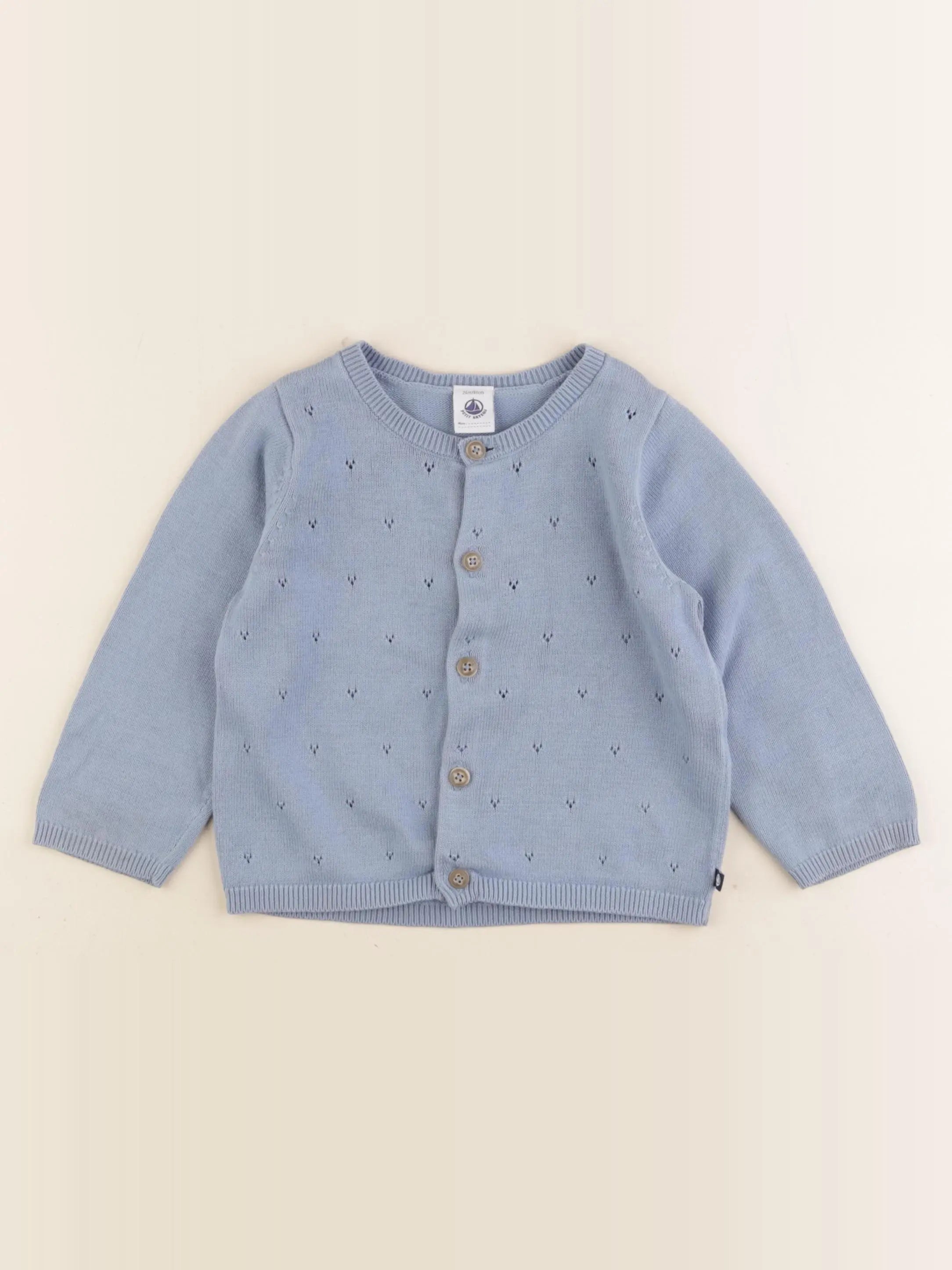 Petit Bateau - gilet bleu - 24 mois