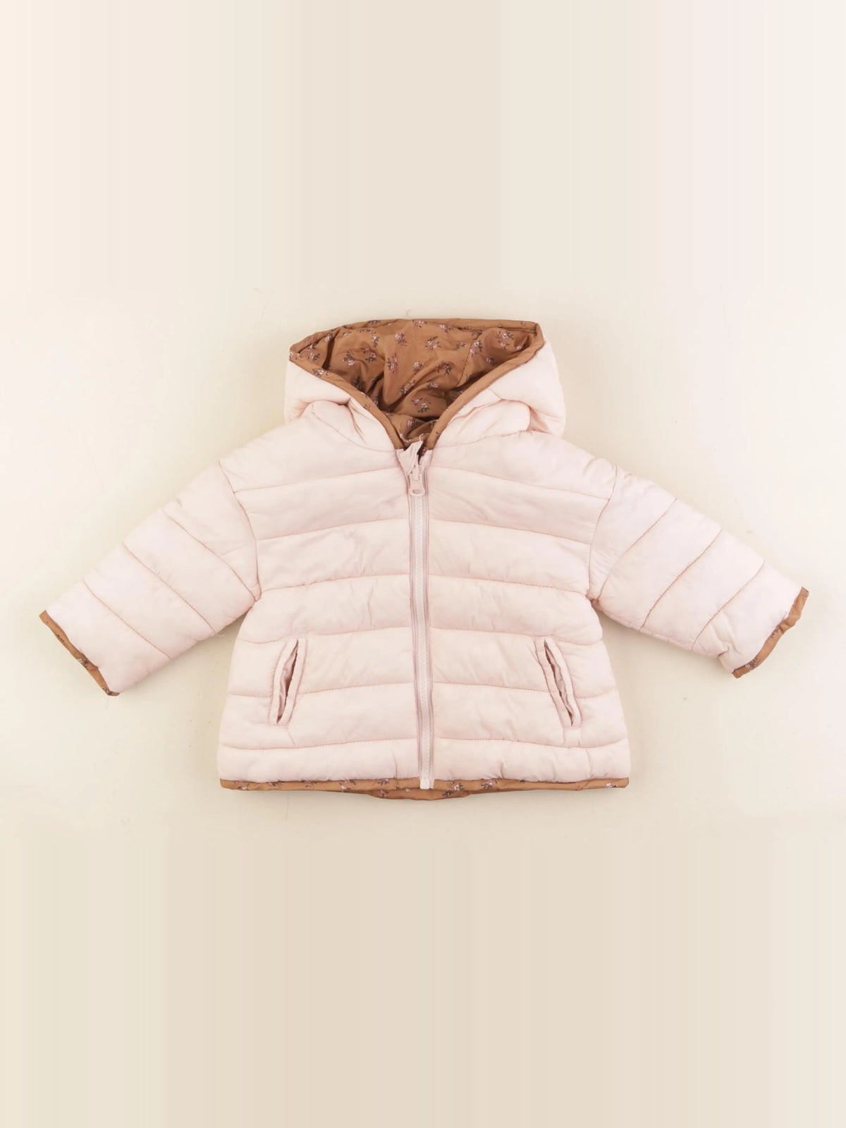 Vertbaudet - doudoune rose - 12 mois