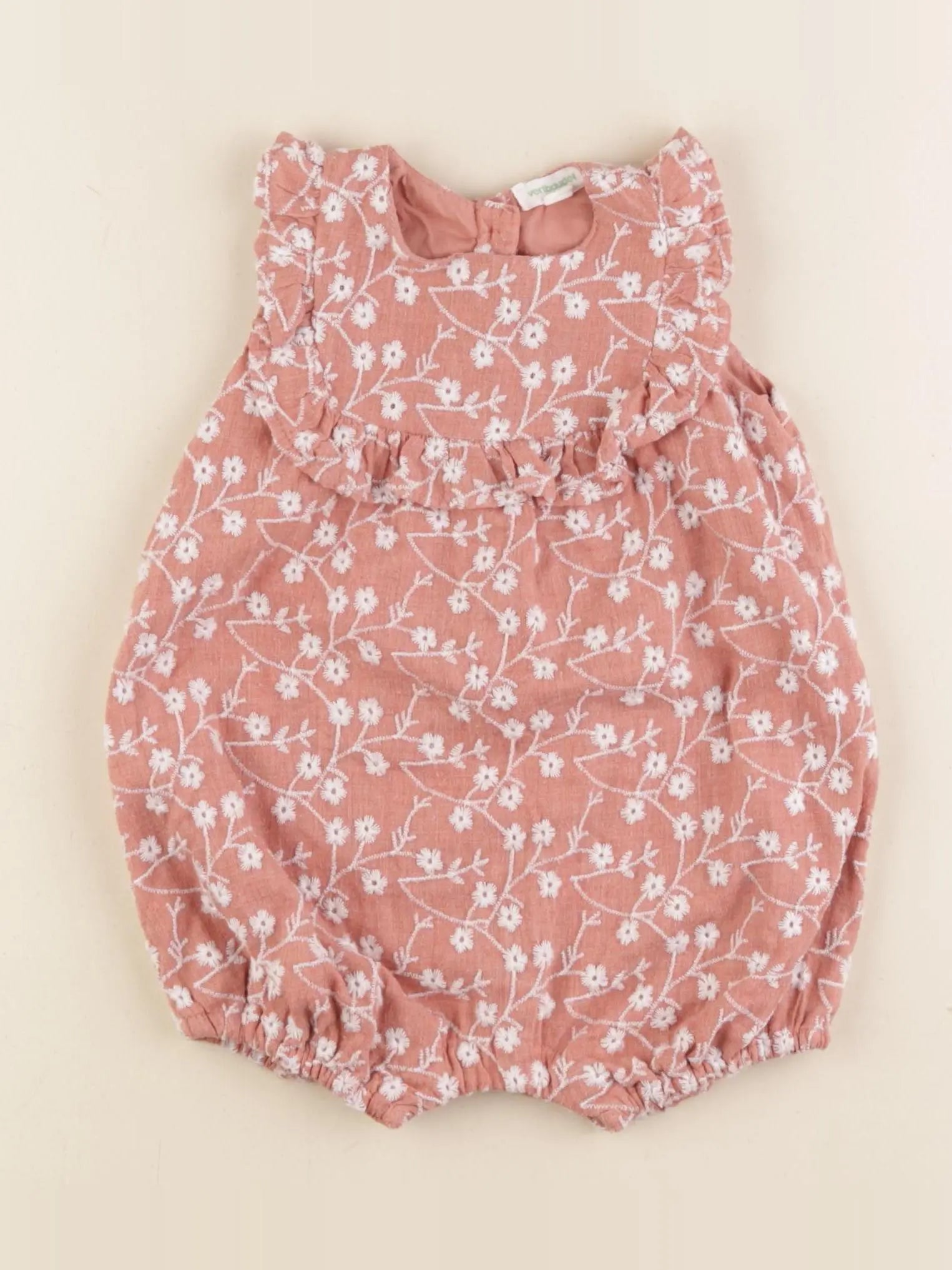Vertbaudet - combinaison doublé rose - 9 mois