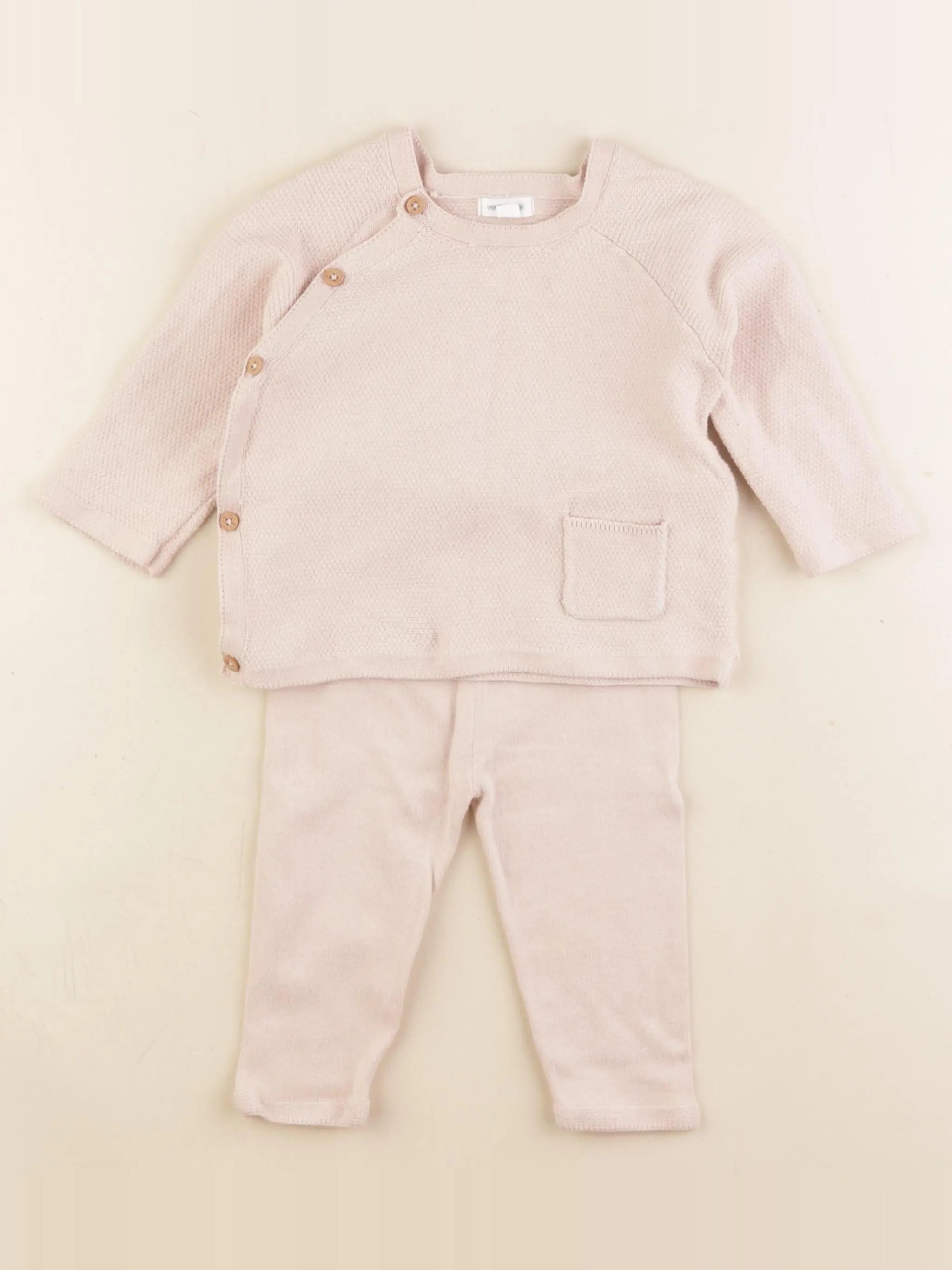 Vertbaudet - ensemble rose - 18 mois