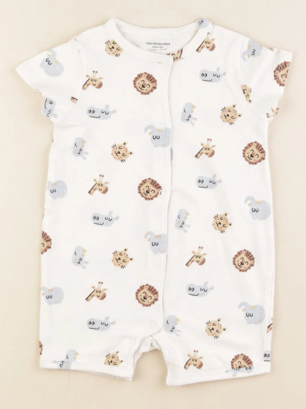 Vertbaudet - pyjama coton blanc - 12 mois