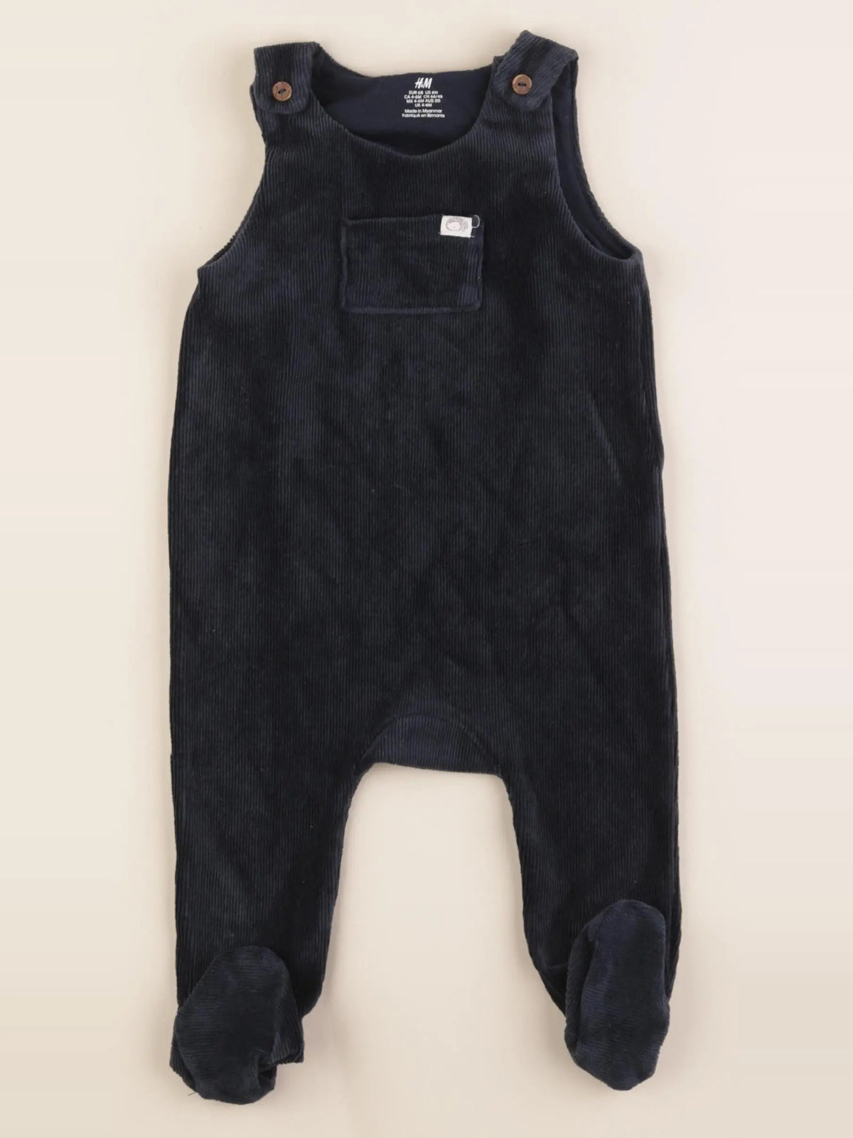 H&M - salopette bleu - 4/6 mois