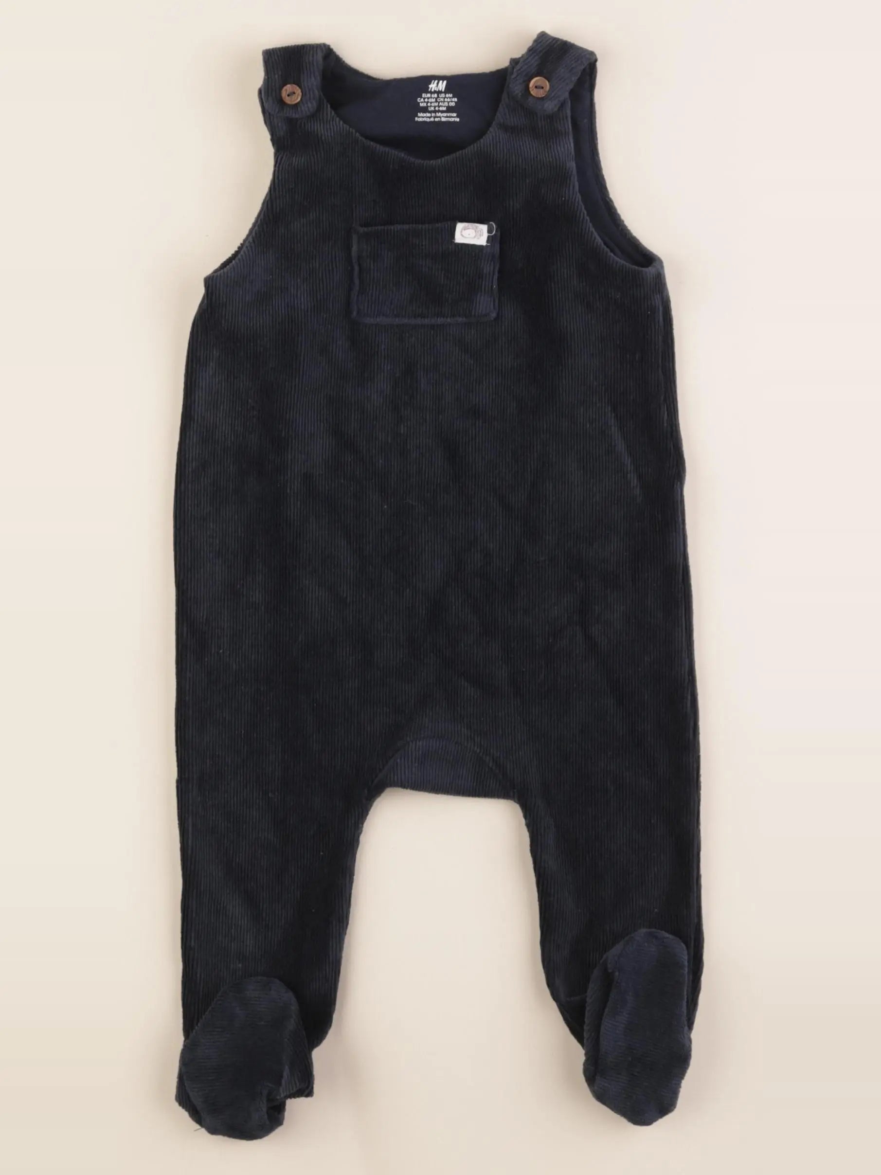 H&M - salopette bleu - 4/6 mois