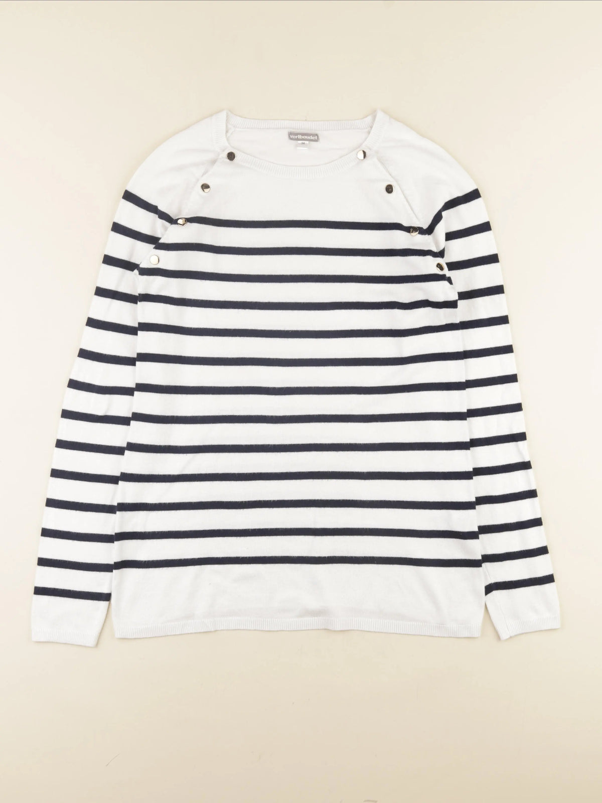 Vertbaudet - pull grossesse, allaitement blanc, bleu - 34