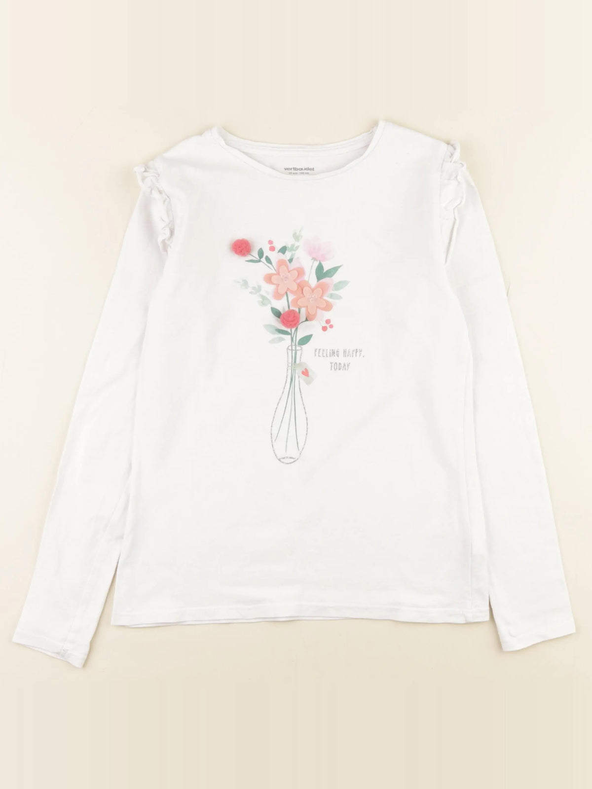 Vertbaudet - tee-shirt blanc - 10 ans