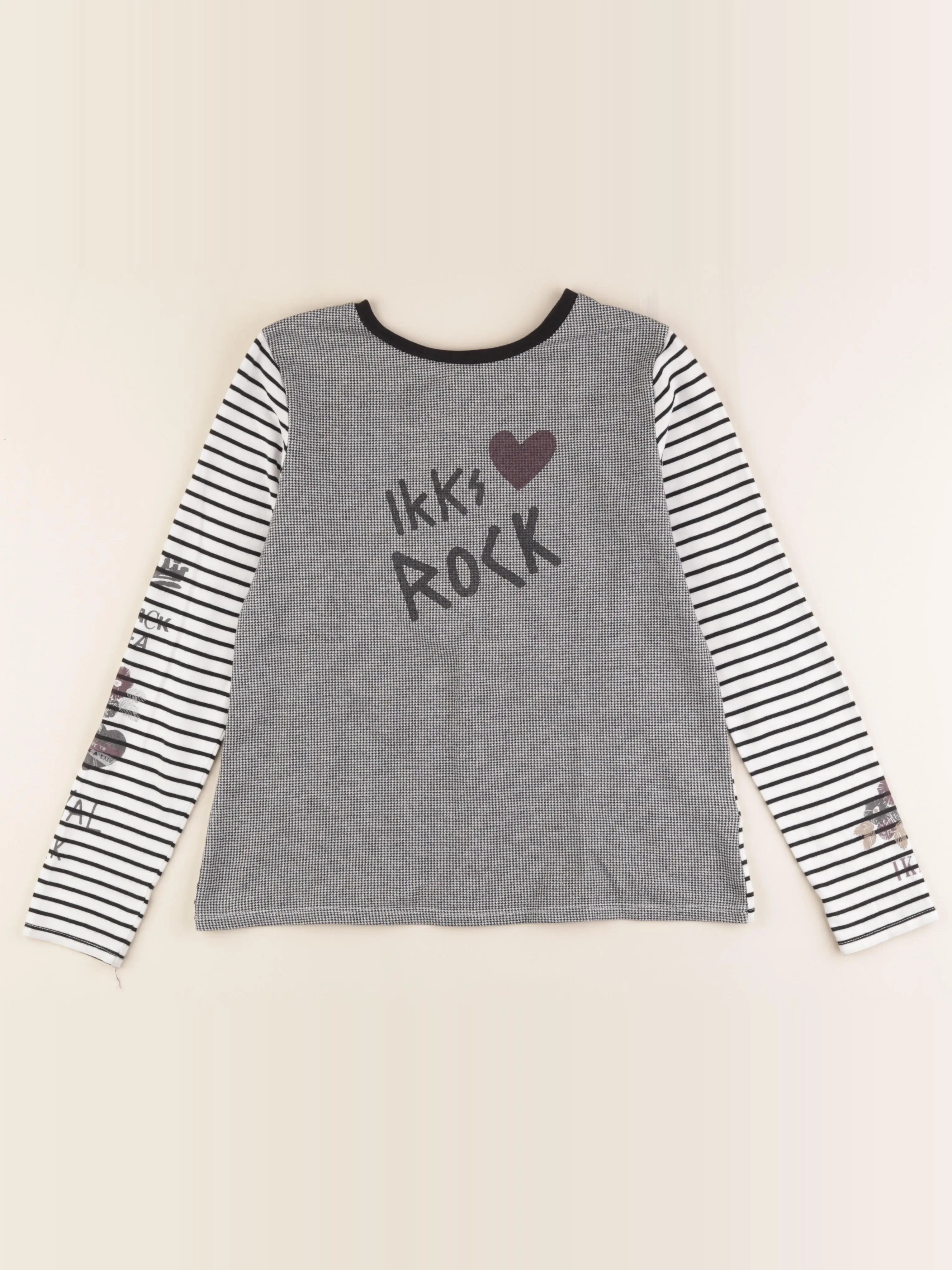 IKKS - tee-shirt blanc, noir - 12 ans