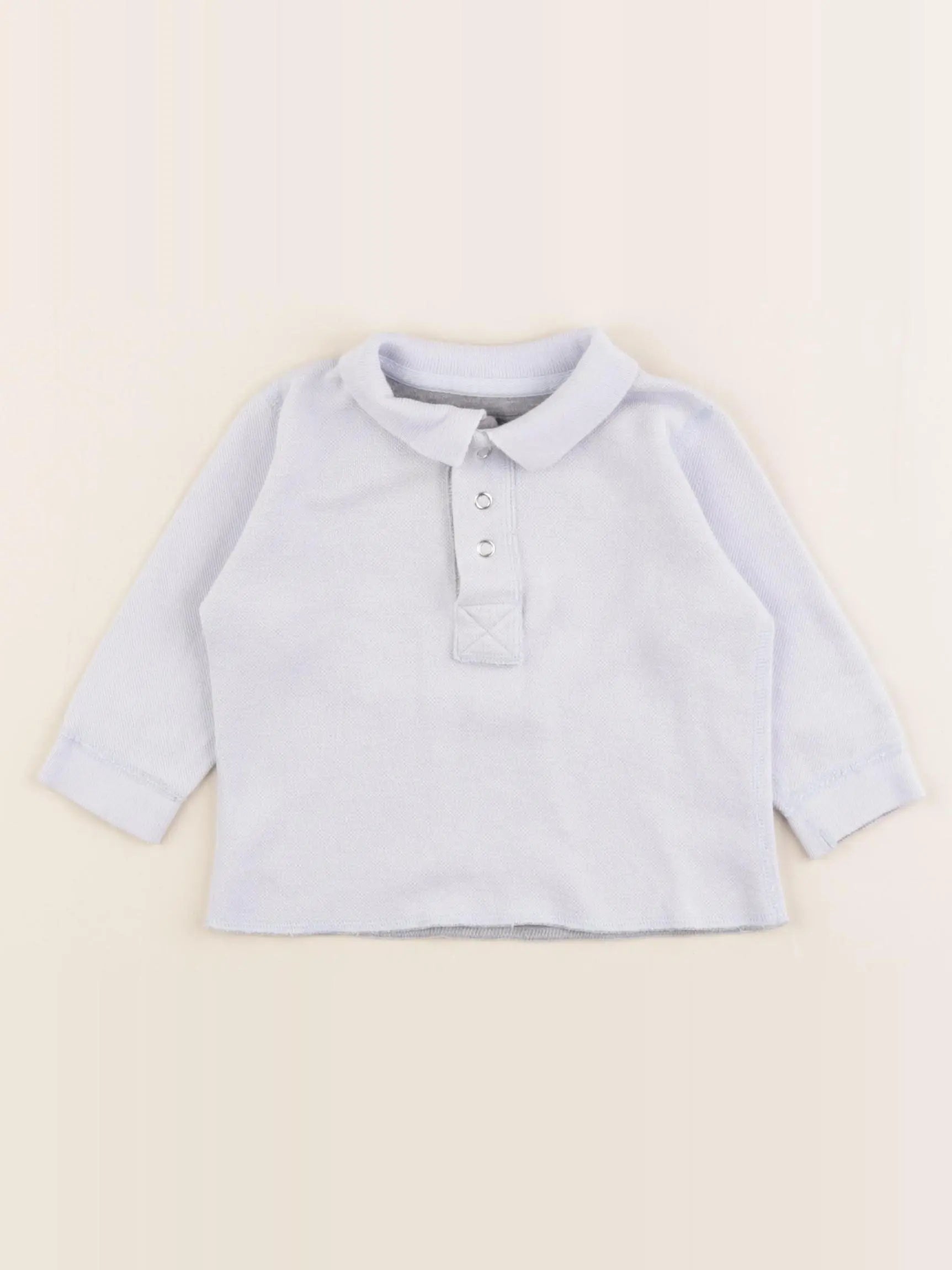 Petit Bateau - polo bleu - 6 mois