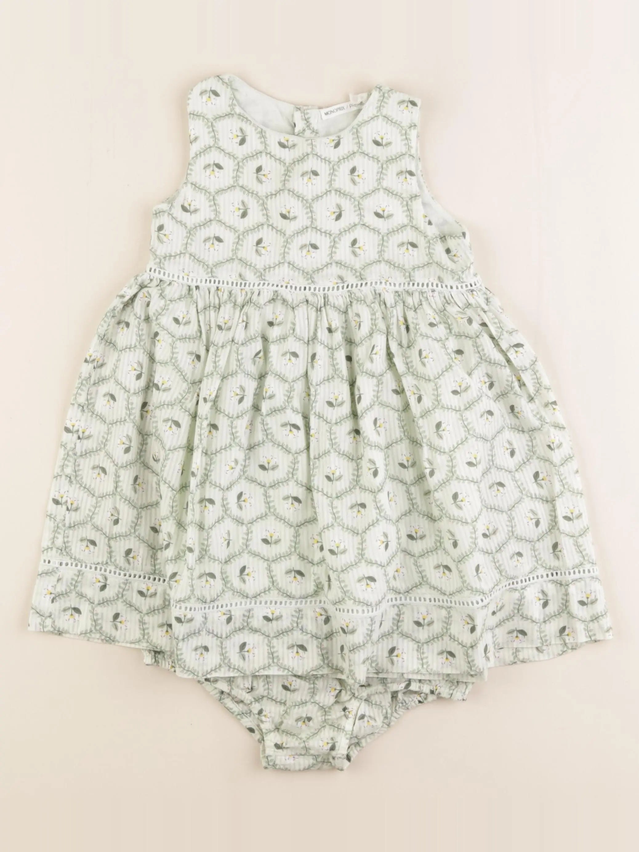 Monoprix - robe vert - 24 mois