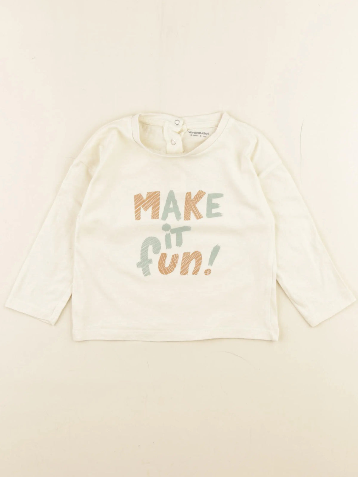 Vertbaudet - tee-shirt beige - 18 mois