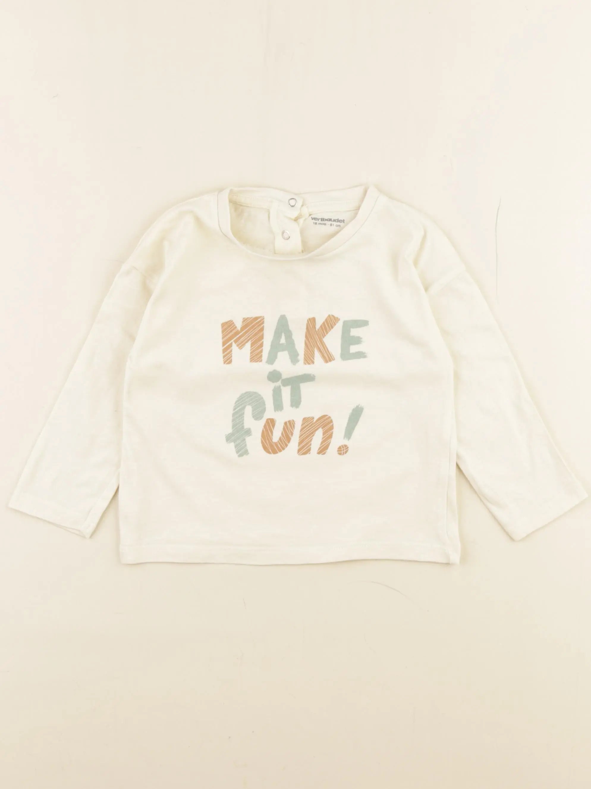 Vertbaudet - tee-shirt beige - 18 mois