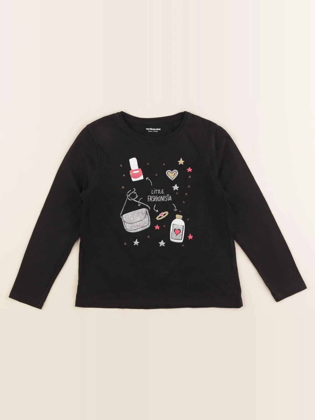 Vertbaudet - tee-shirt noir - 6 ans
