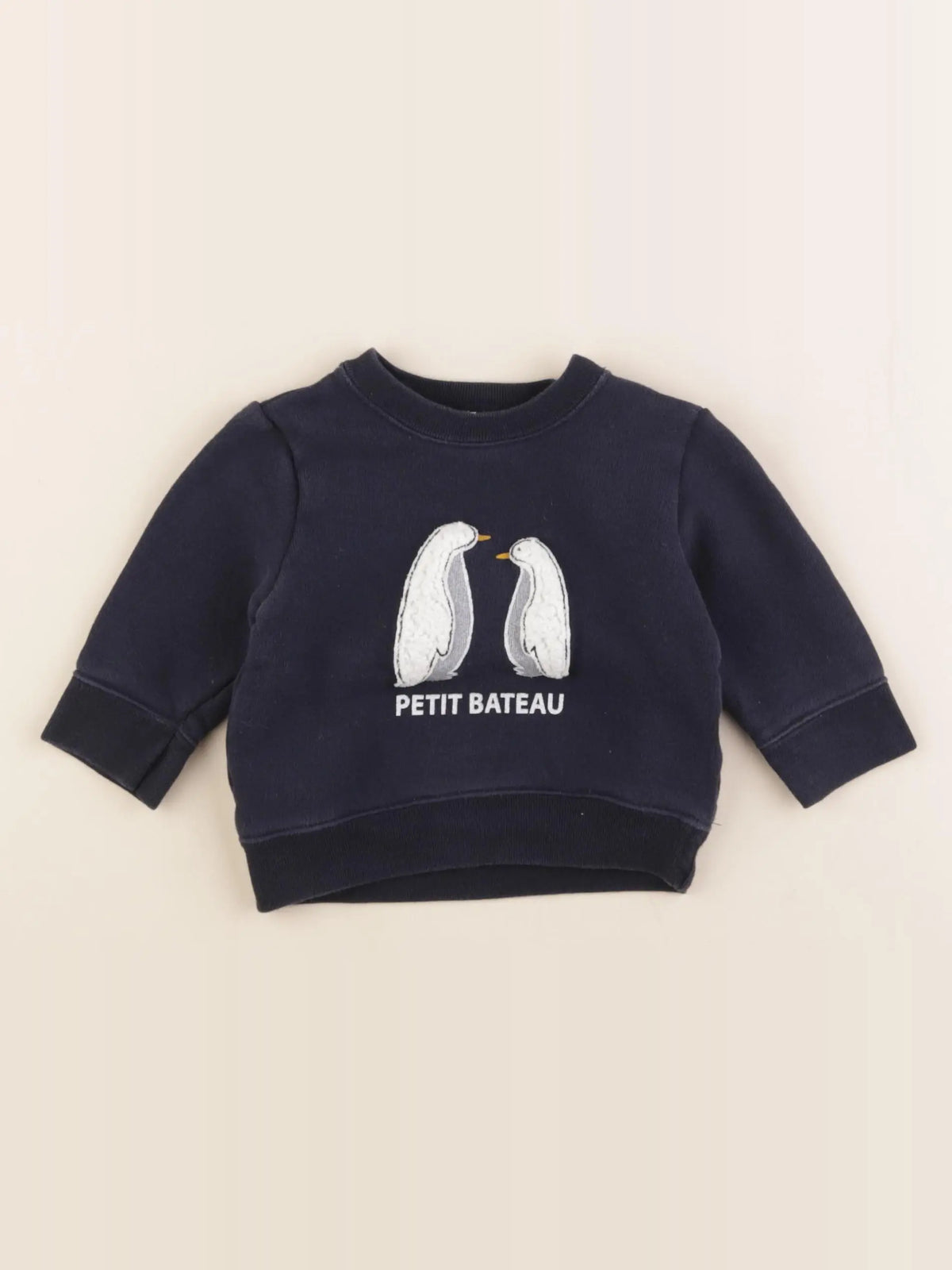 Petit Bateau - sweat bleu - 6 mois