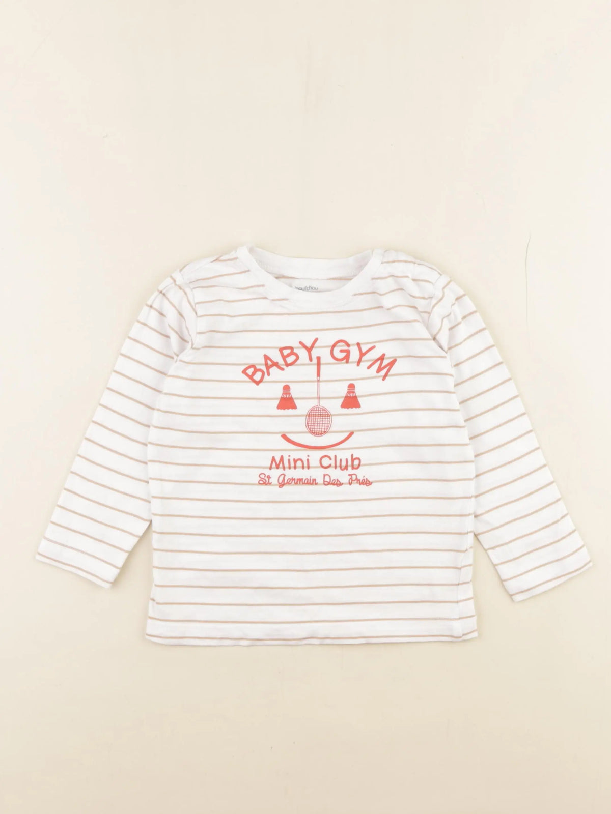 Boutchou - tee-shirt blanc, marron - 18 mois