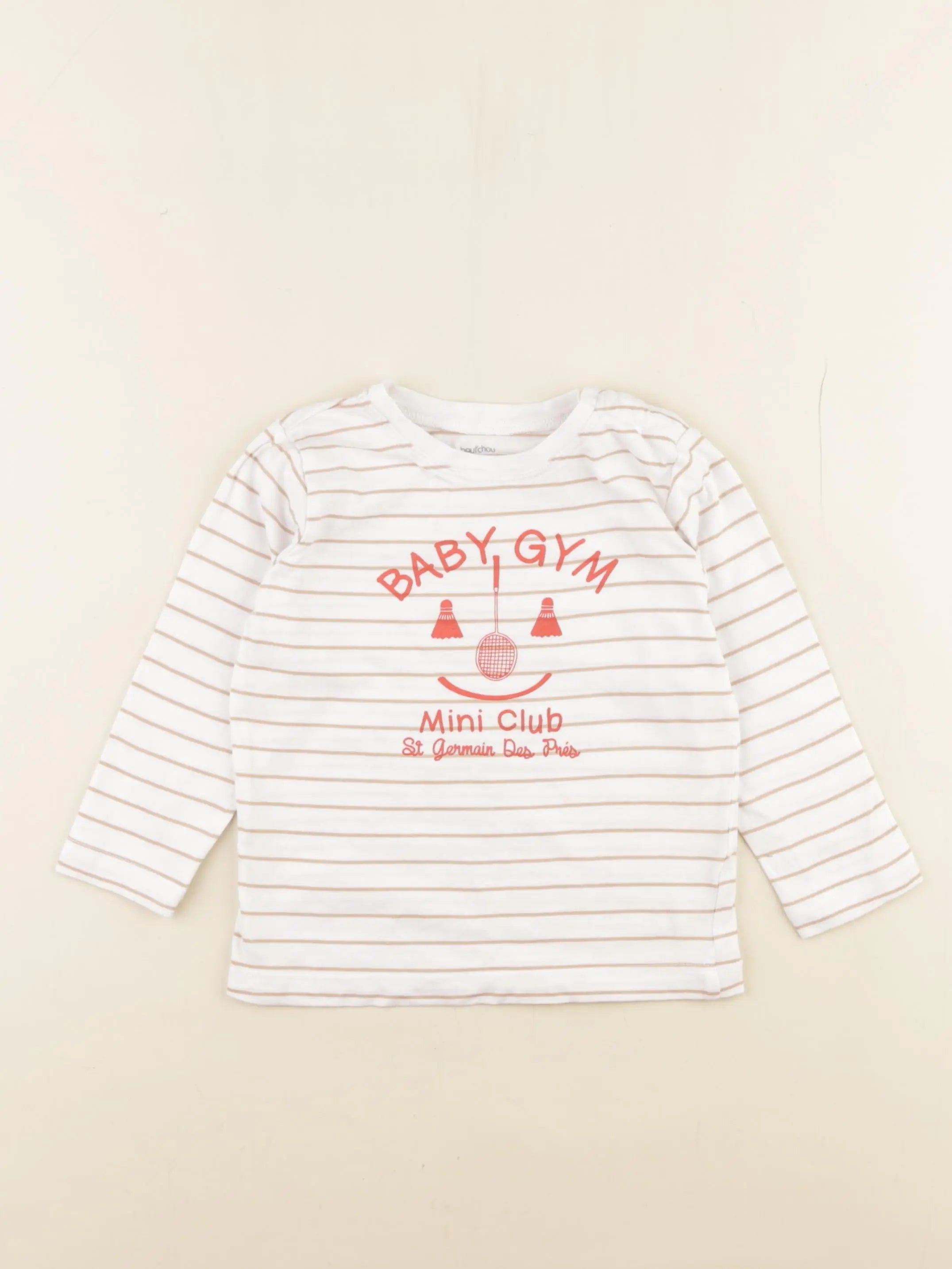 Boutchou - tee-shirt blanc, marron - 18 mois