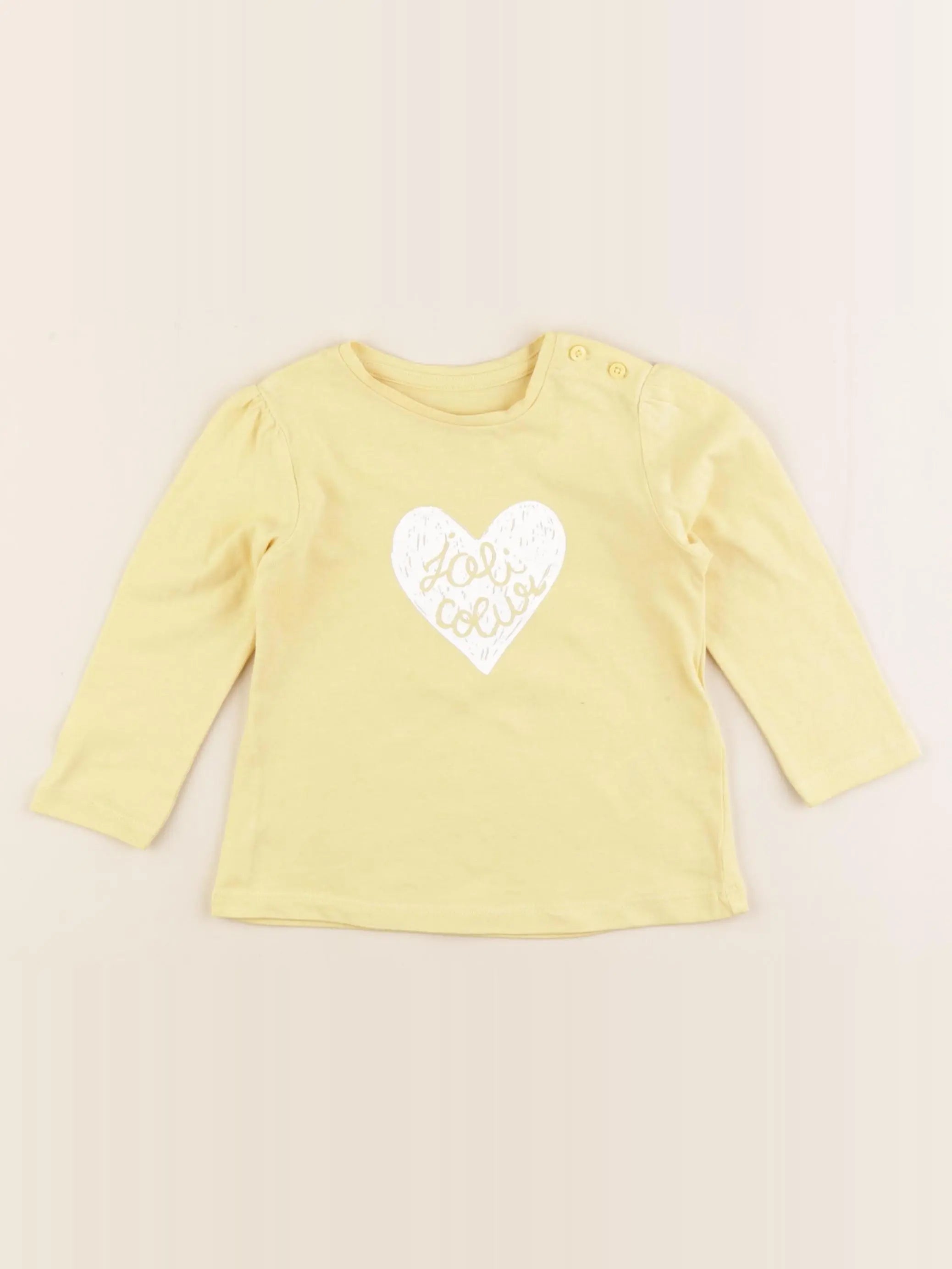 Vertbaudet - tee-shirt jaune - 12 mois